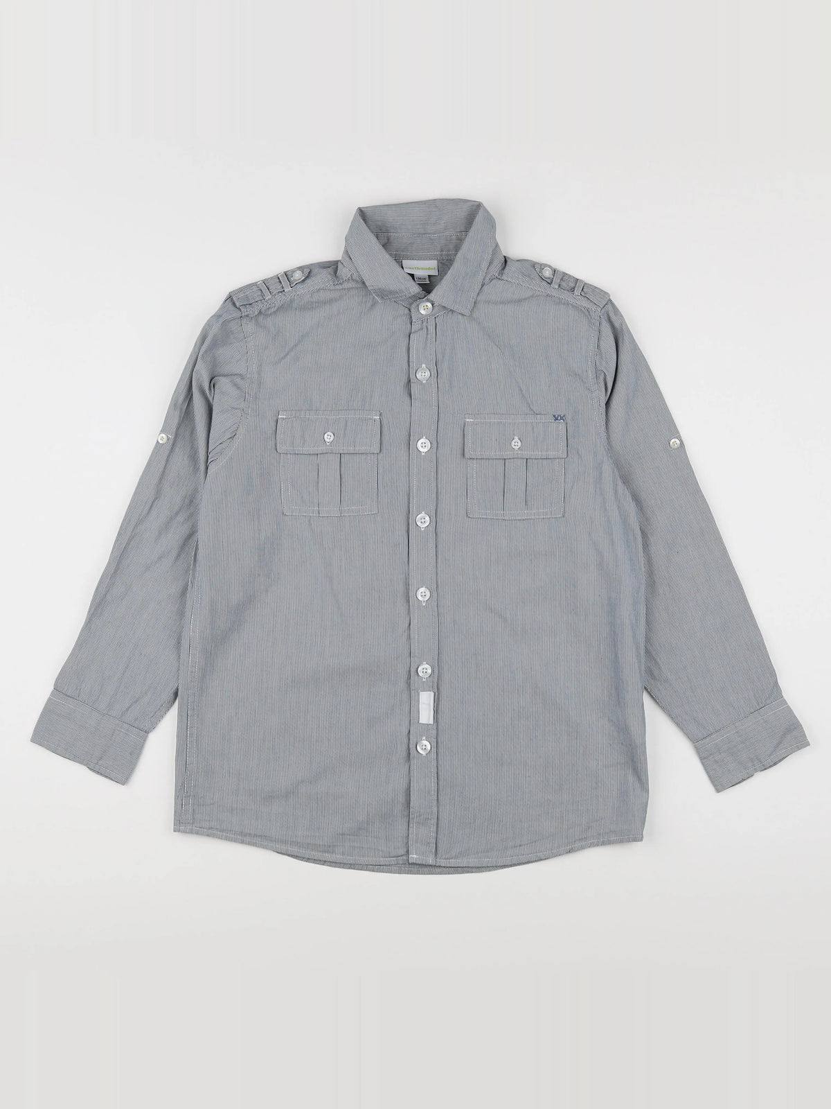 Vertbaudet - chemise blanc, bleu - 10 ans