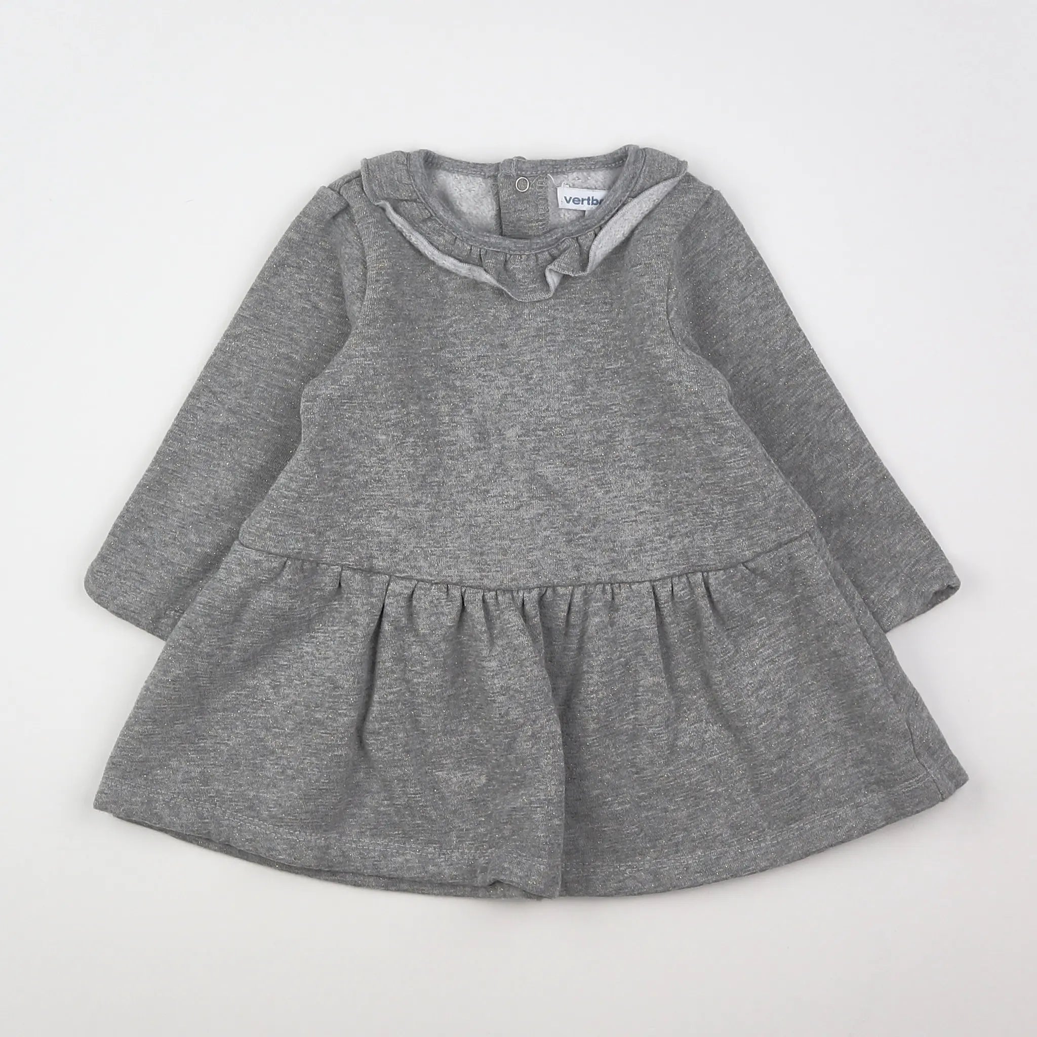Vertbaudet - robe gris - 12 mois