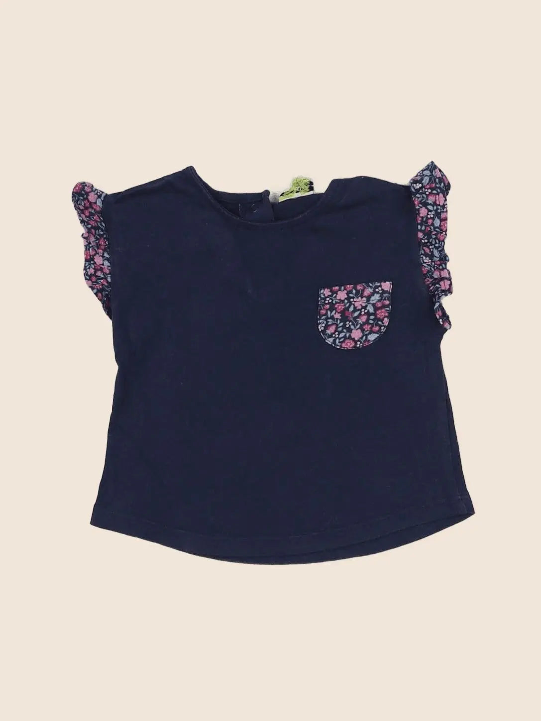 Tape à l'oeil - tee-shirt bleu, rose - 6 mois