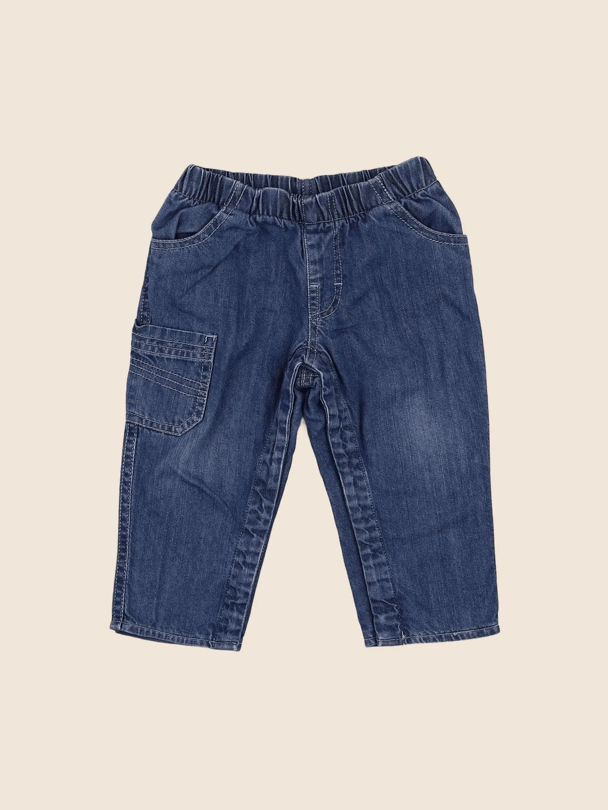 Vertbaudet - jean doublé bleu - 12 mois