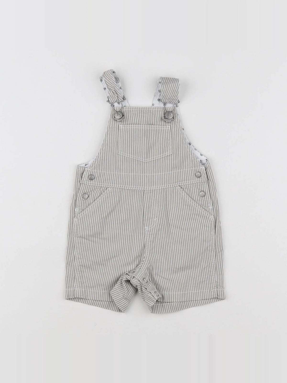 Petit Bateau - salopette blanc, marron - 3 mois