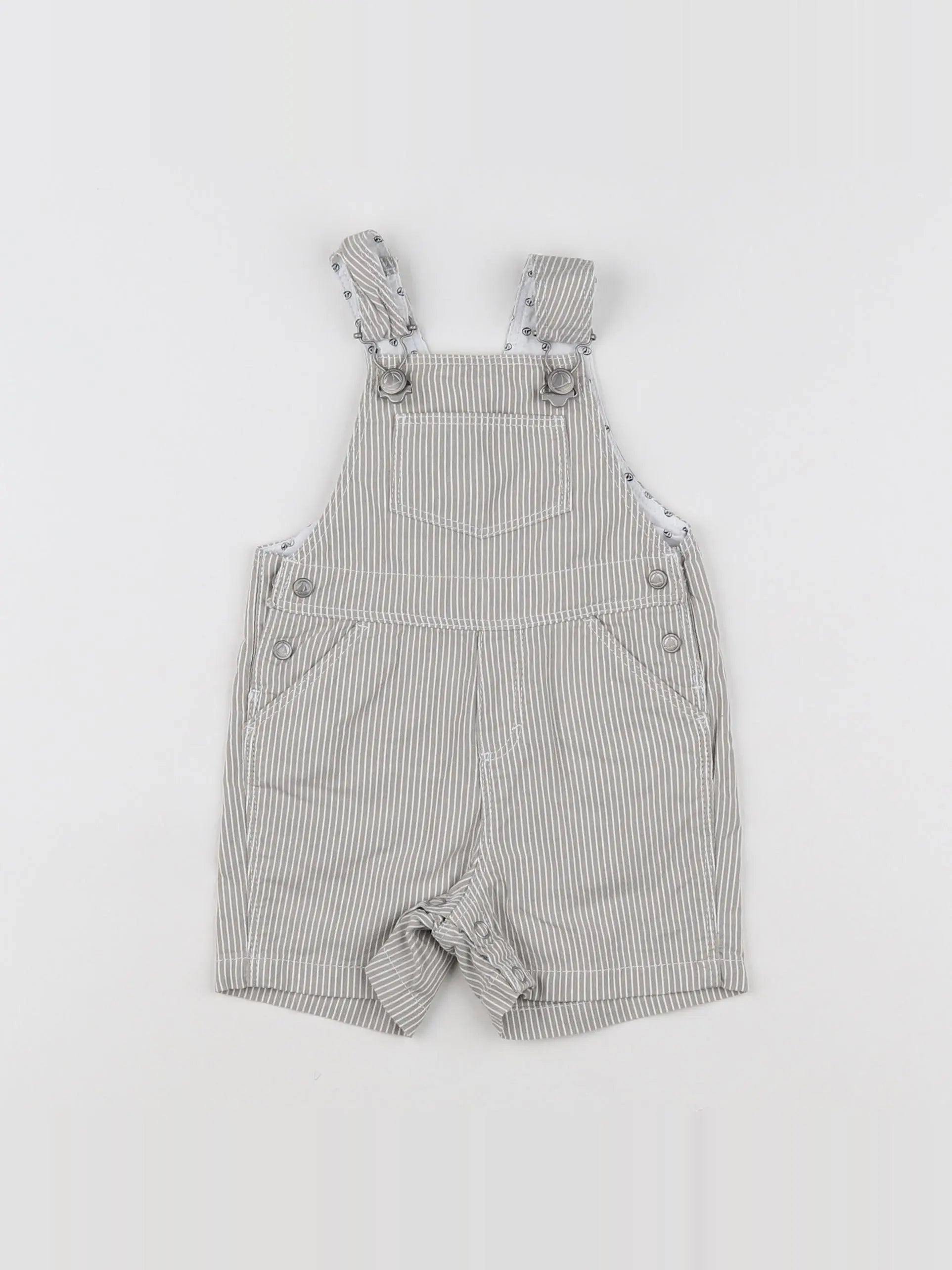 Petit Bateau - salopette blanc, marron - 3 mois
