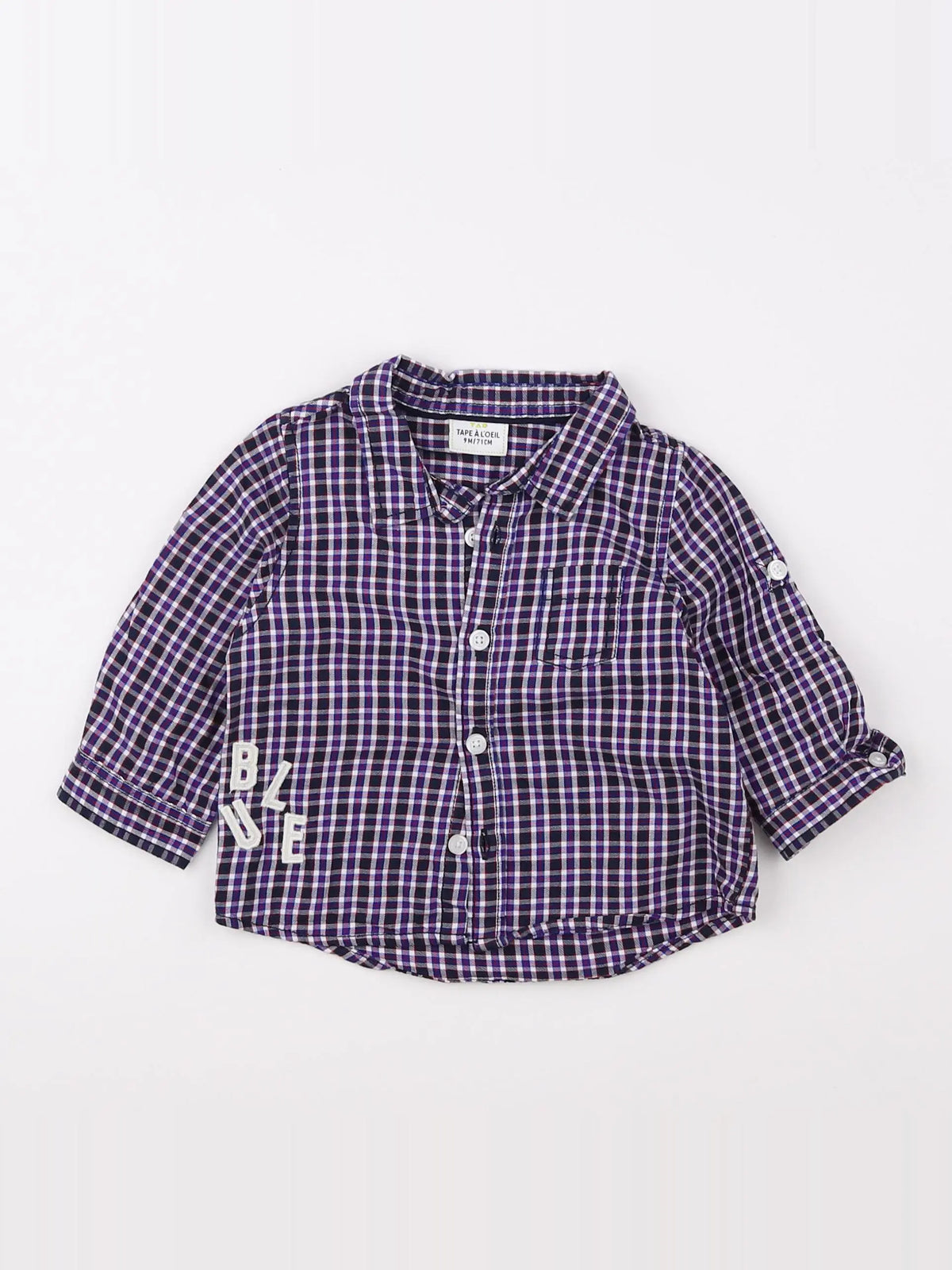 Tape à l'oeil - chemise bleu, blanc - 9 mois