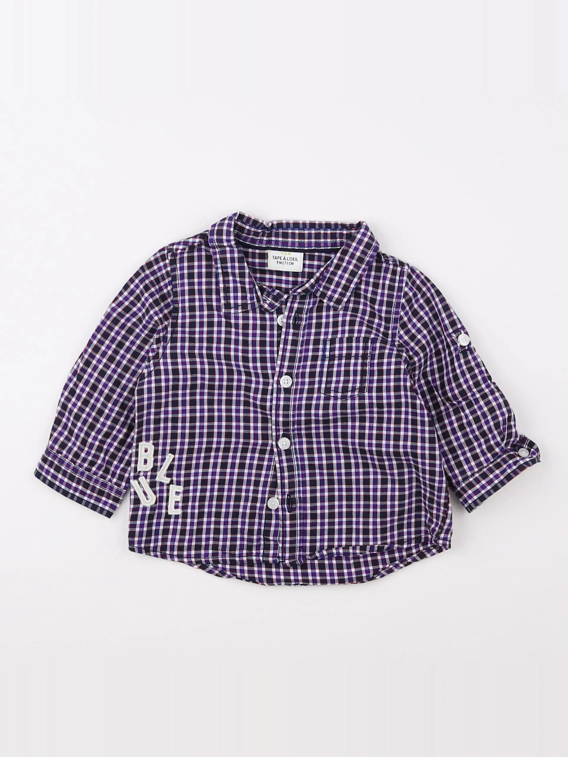 Tape à l'oeil - chemise bleu, blanc - 9 mois