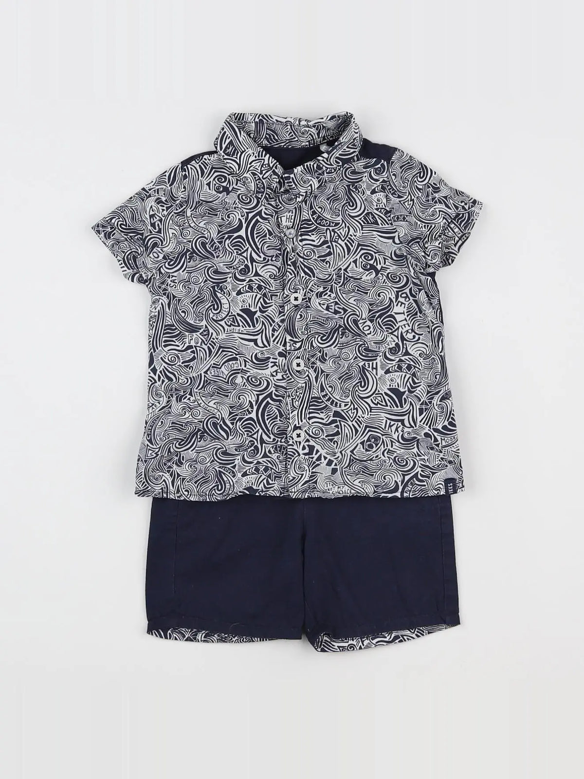 IKKS - ensemble bleu, blanc - 6 mois