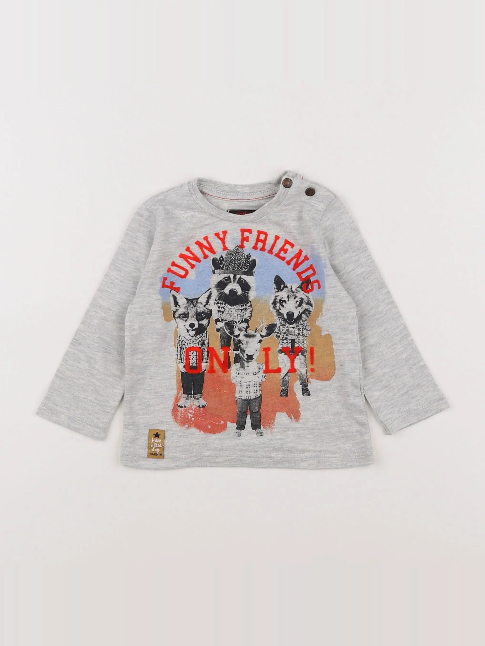 Catimini - tee-shirt gris - 12 mois