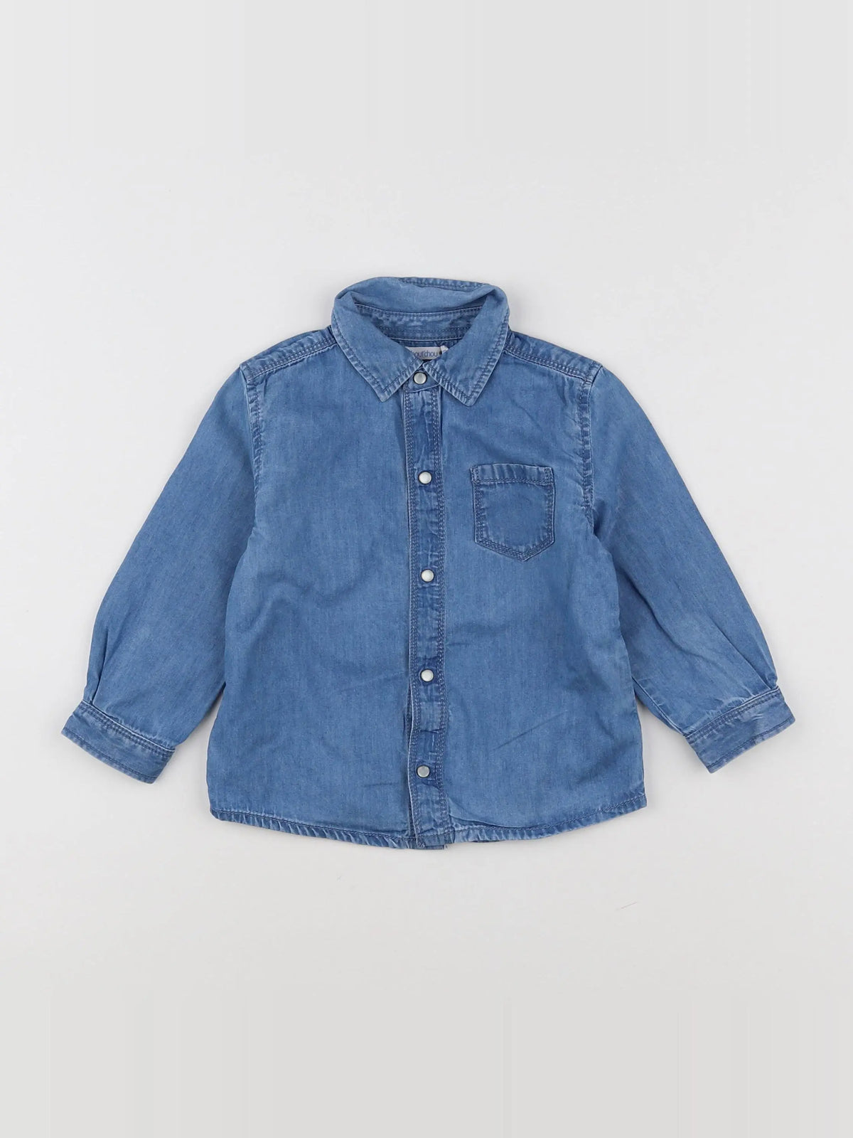 Boutchou - chemise bleu - 12 mois