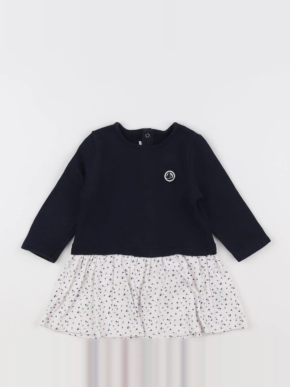 Petit Bateau - robe bleu - 12 mois