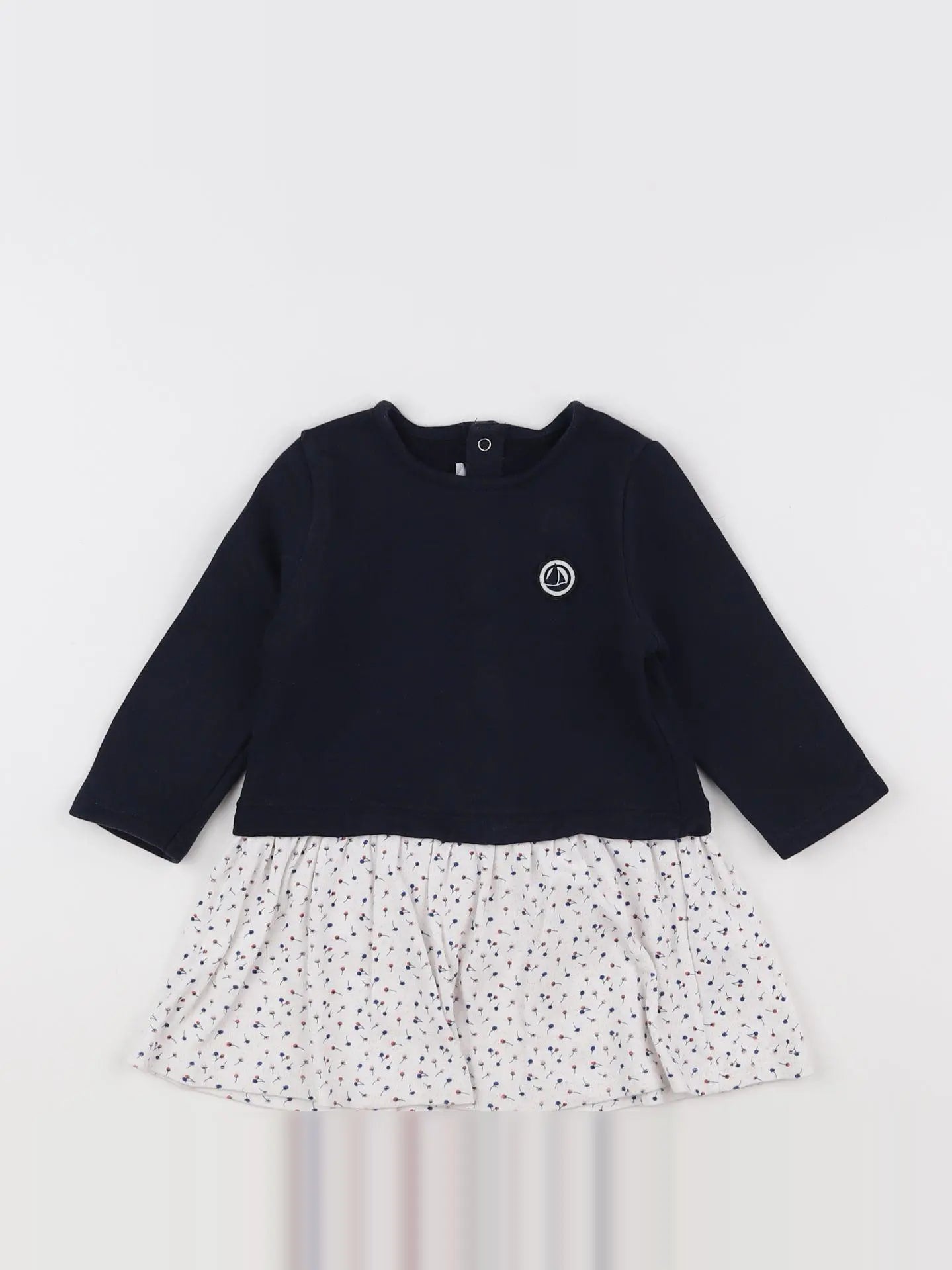 Petit Bateau - robe bleu - 12 mois