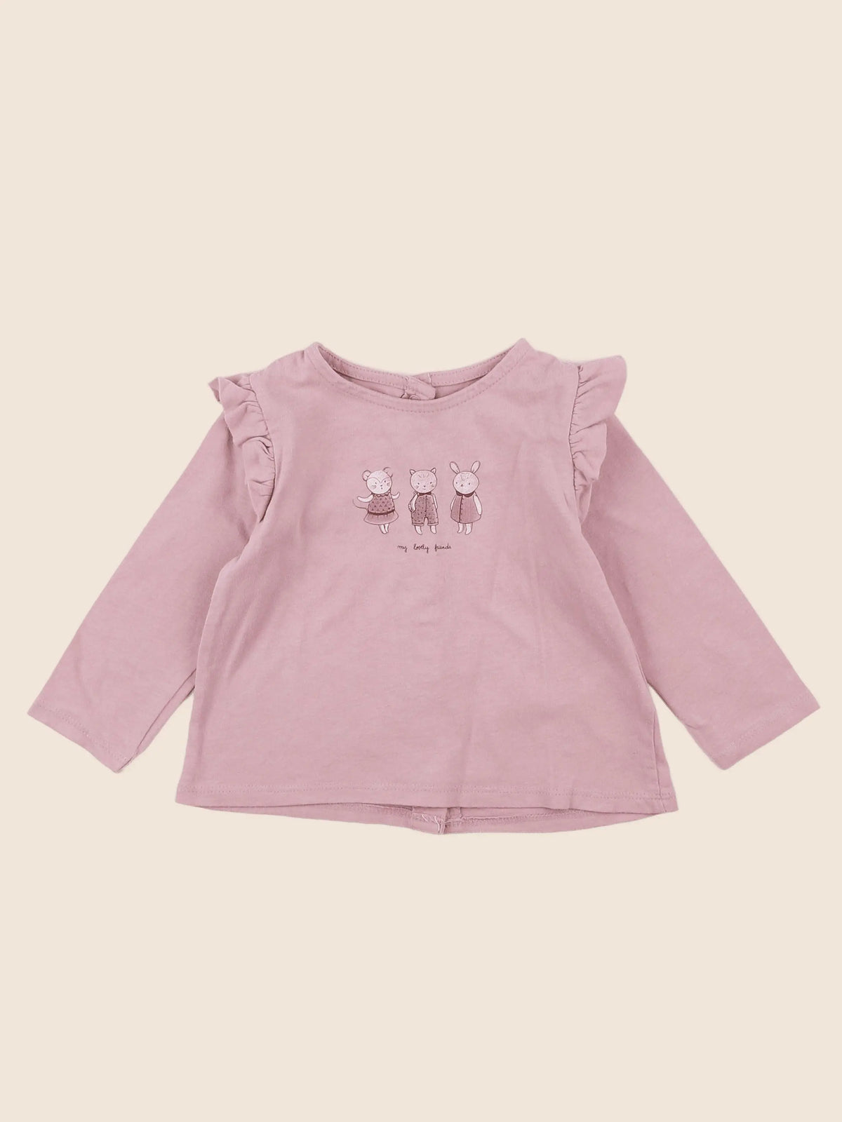 Vertbaudet - tee-shirt rose - 12 mois