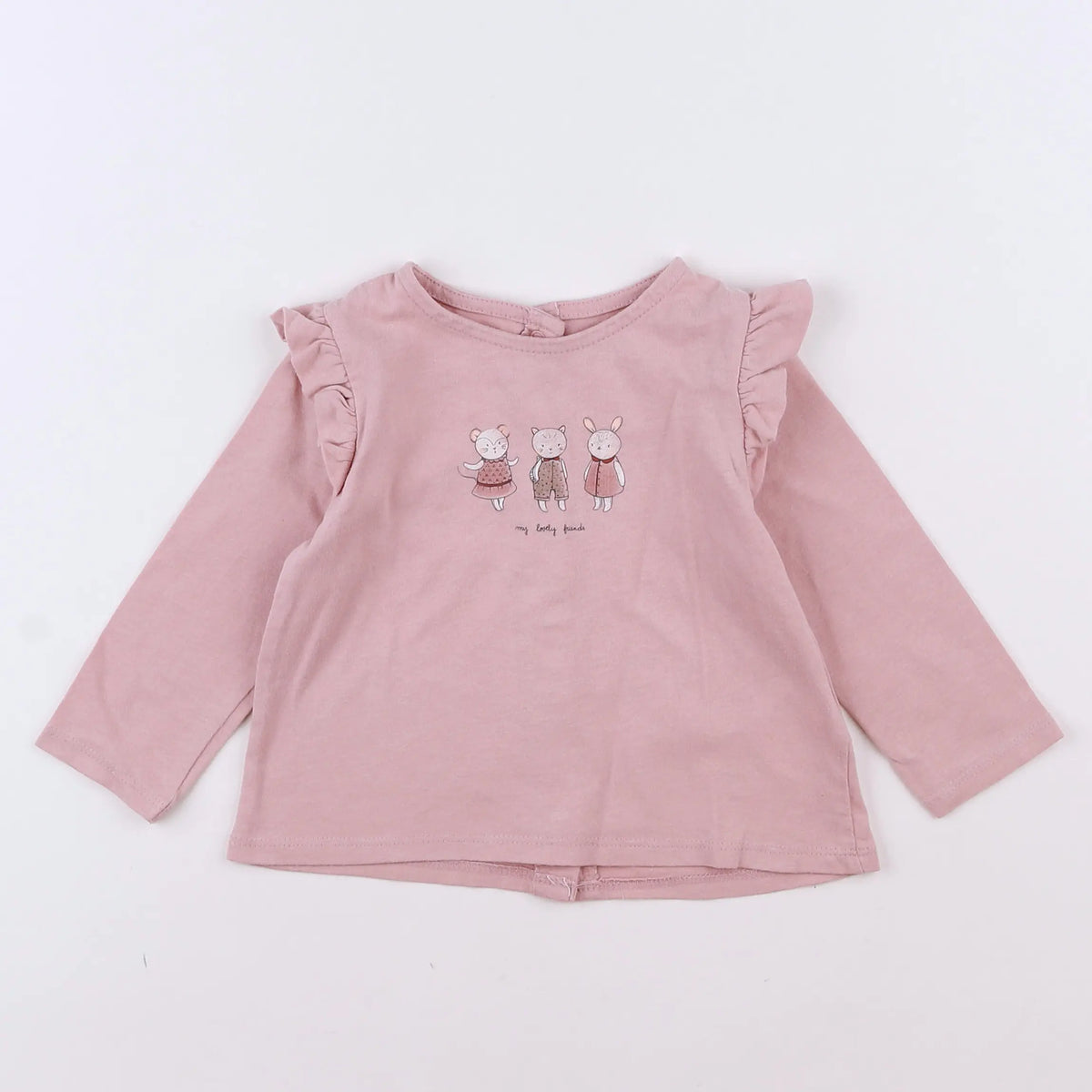 Vertbaudet - tee-shirt rose - 12 mois