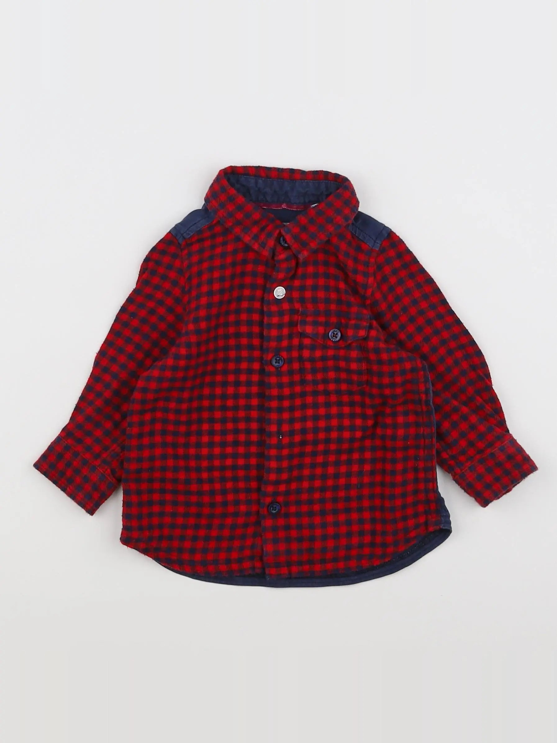IKKS - chemise bleu, rouge - 6 mois