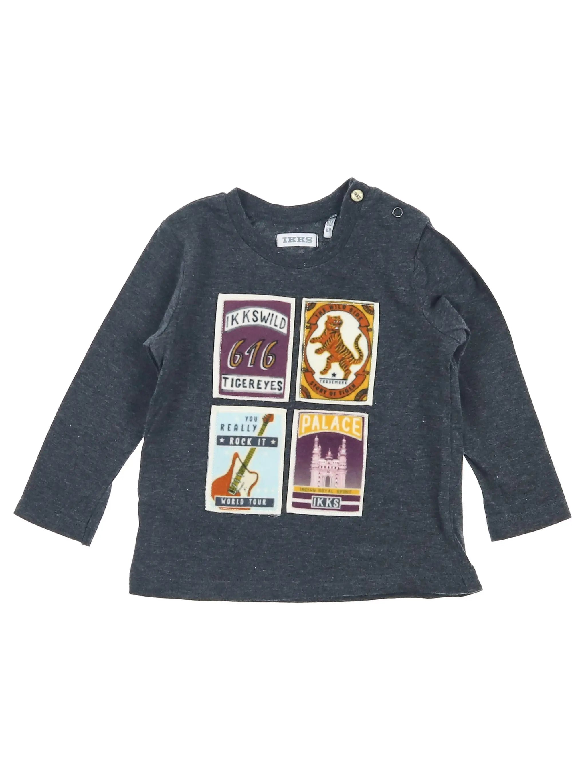 IKKS - tee-shirt gris - 6 mois