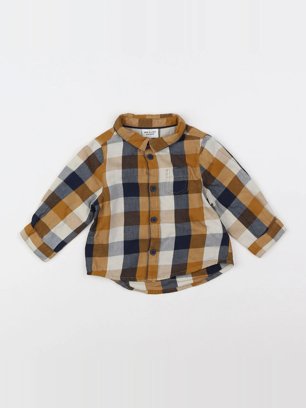 Tape à l'oeil - chemise bleu, marron - 6 mois