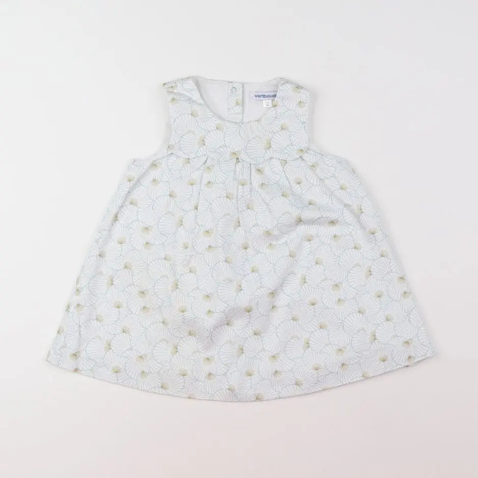 Vertbaudet - robe beige, bleu - 18 mois