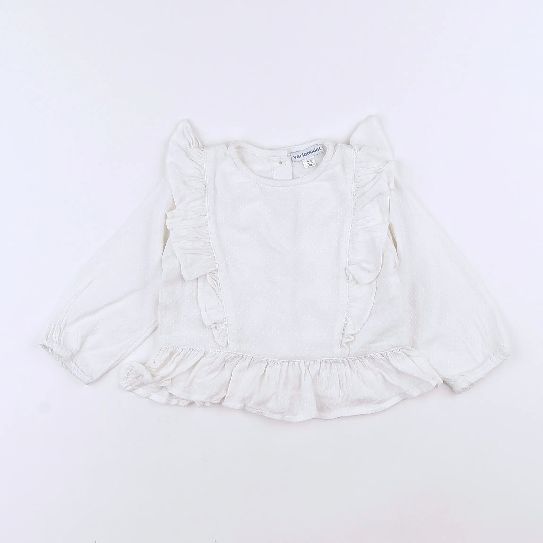 Vertbaudet - blouse blanc - 12 mois