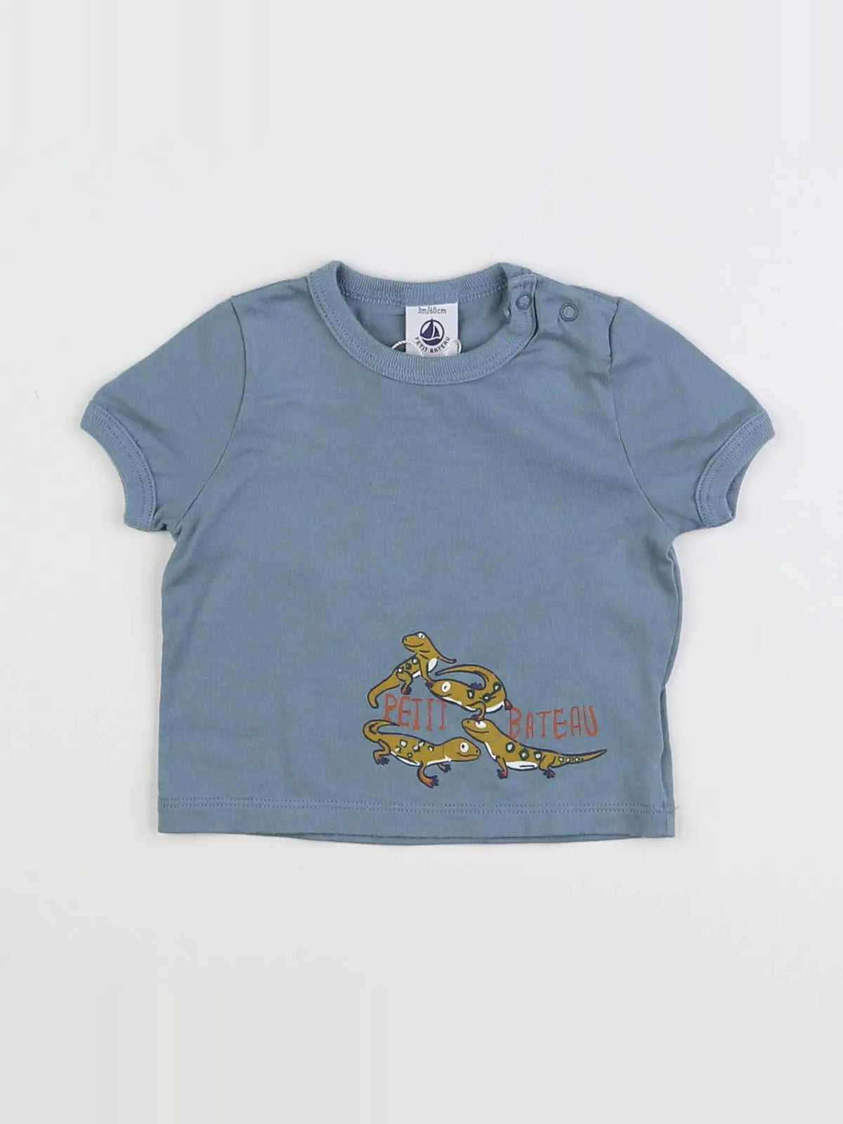 Petit Bateau - tee-shirt bleu (état neuf) - 3 mois