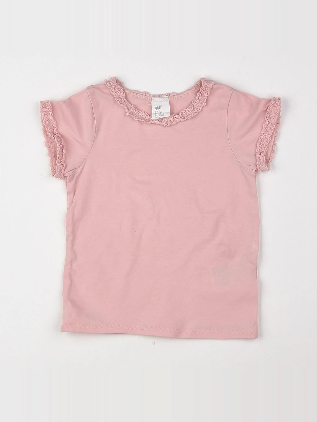 H&M - tee-shirt rose - 9 mois