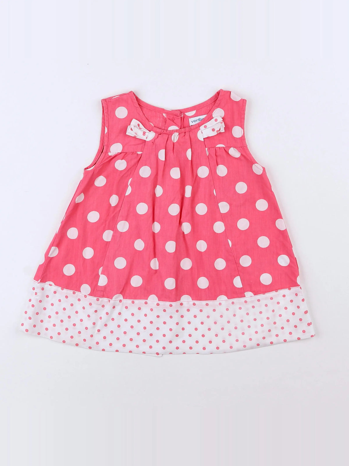 Vertbaudet - robe rose, blanc - 18 mois