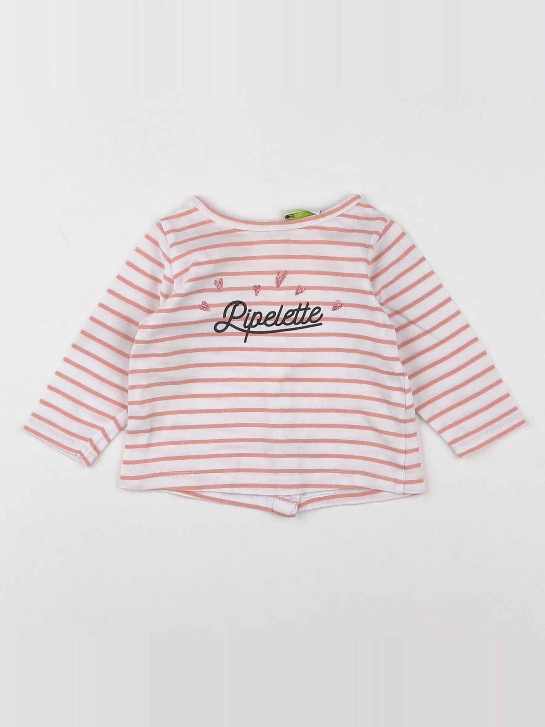 Tape à l'oeil - tee-shirt blanc, rose - 3 mois