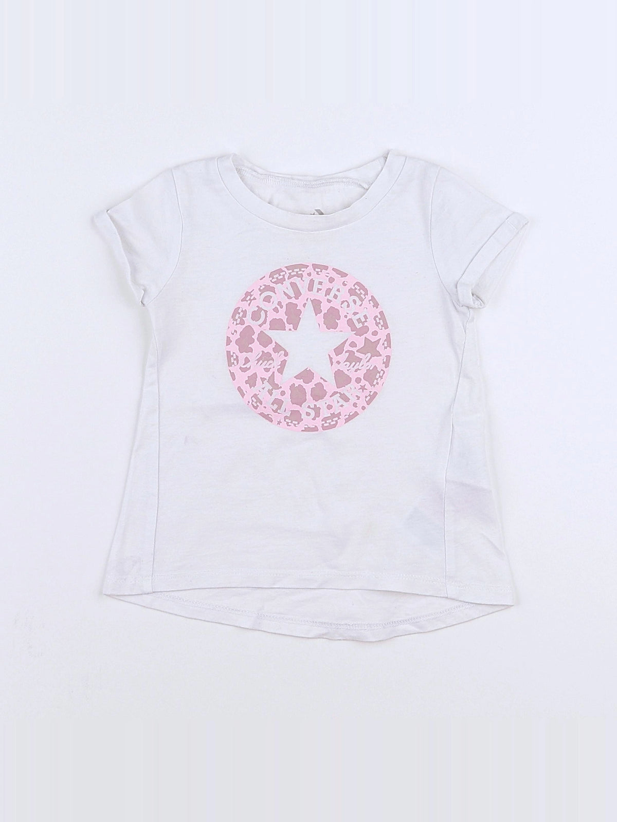 Converse - tee-shirt blanc, rose - 12 mois