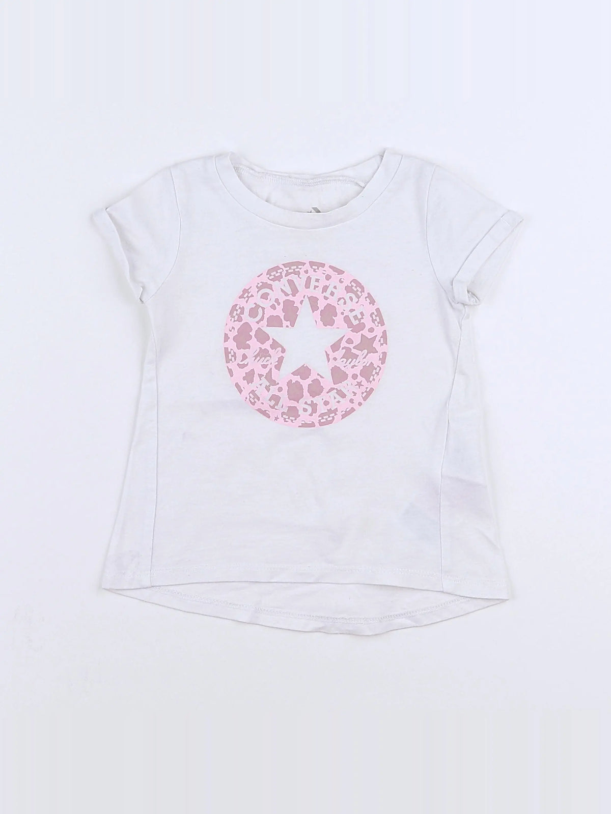 Converse - tee-shirt blanc, rose - 12 mois