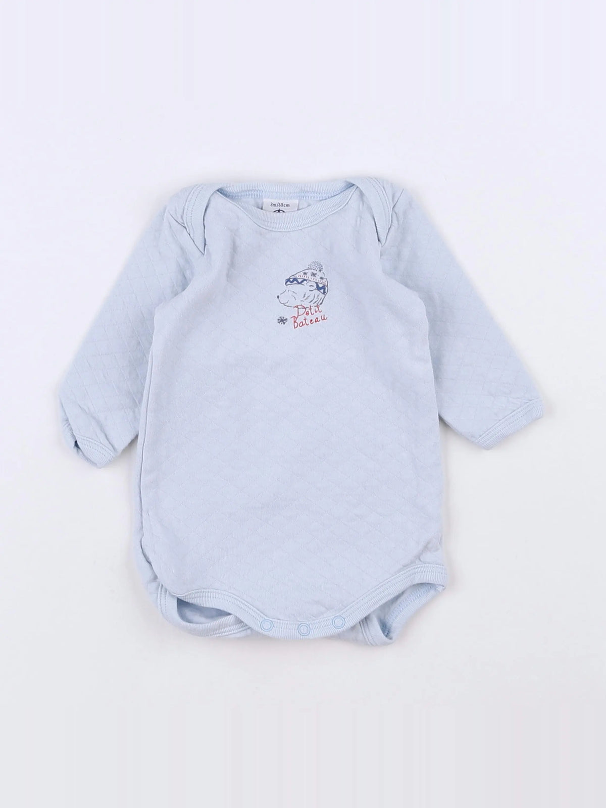 Petit Bateau - body bleu - 3 mois