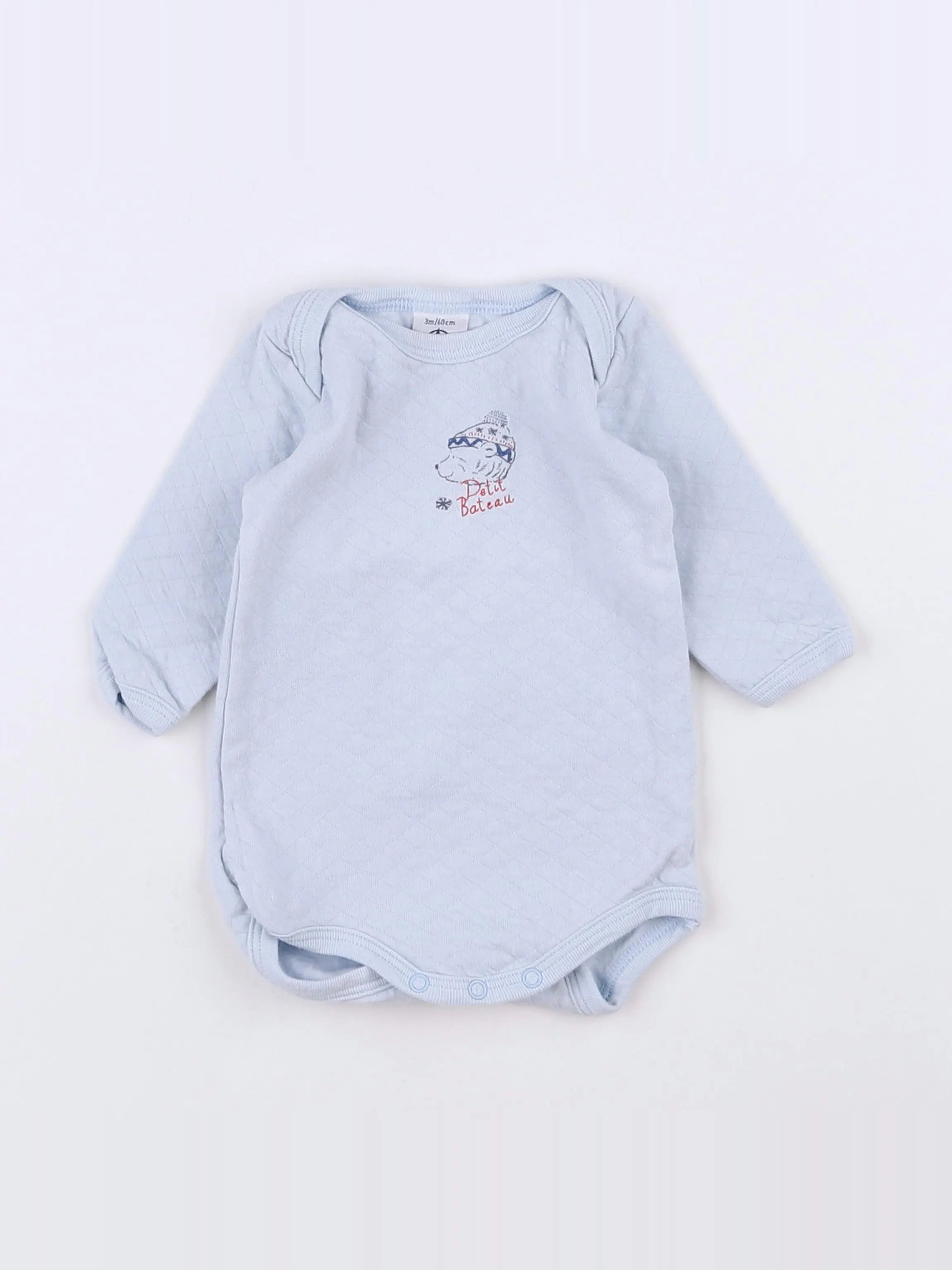 Petit Bateau - body bleu - 3 mois
