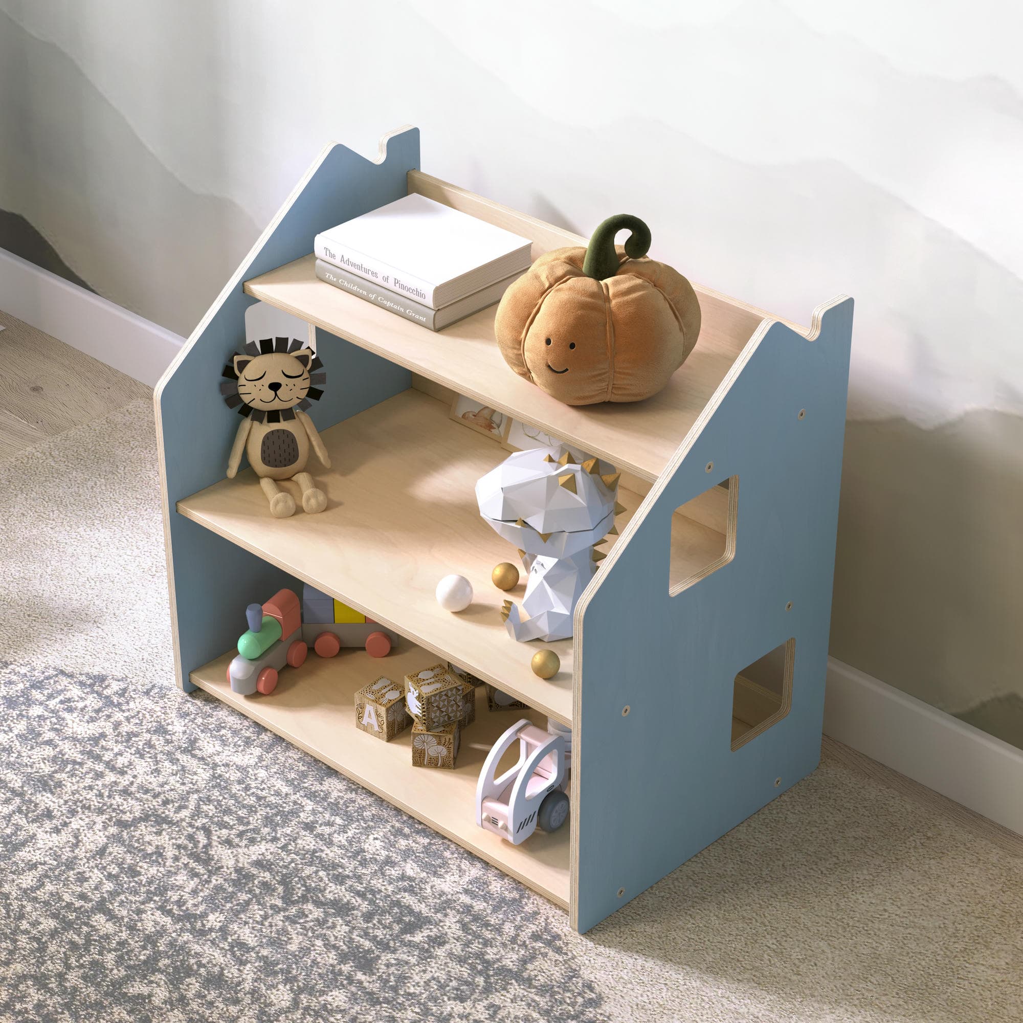 Étagère à jouets - Couleur bleu clair / rose