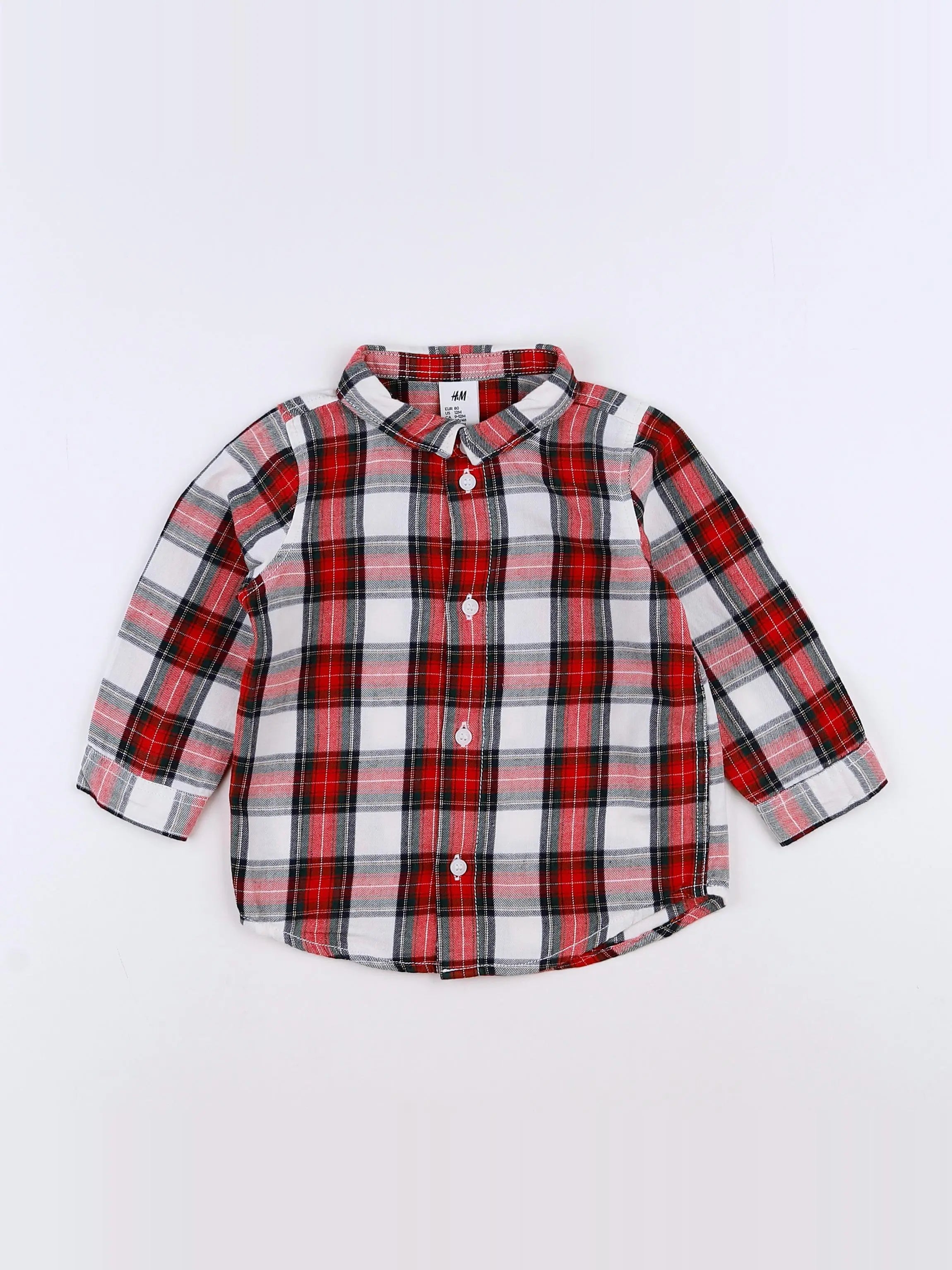 H&M - chemise rouge - 9/12 mois