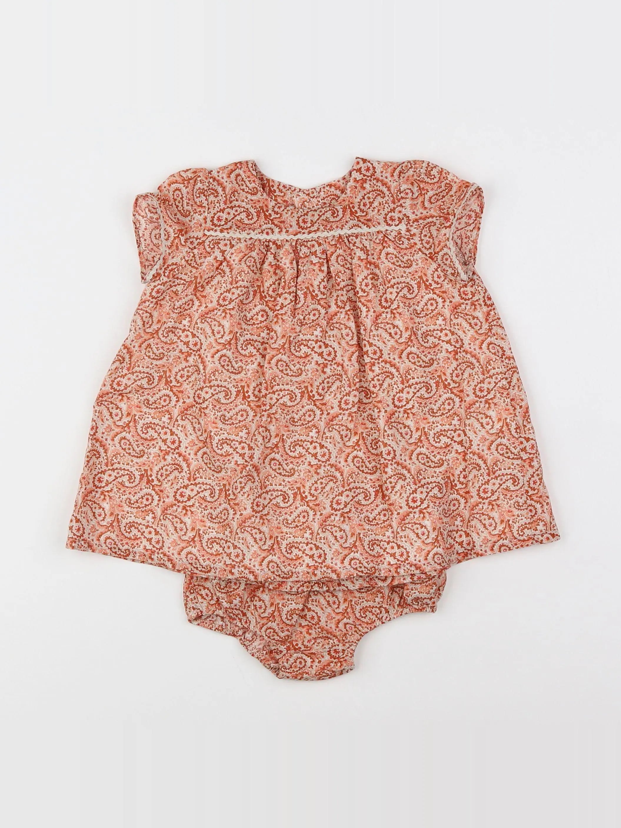 Boutchou - robe orange - 6 mois