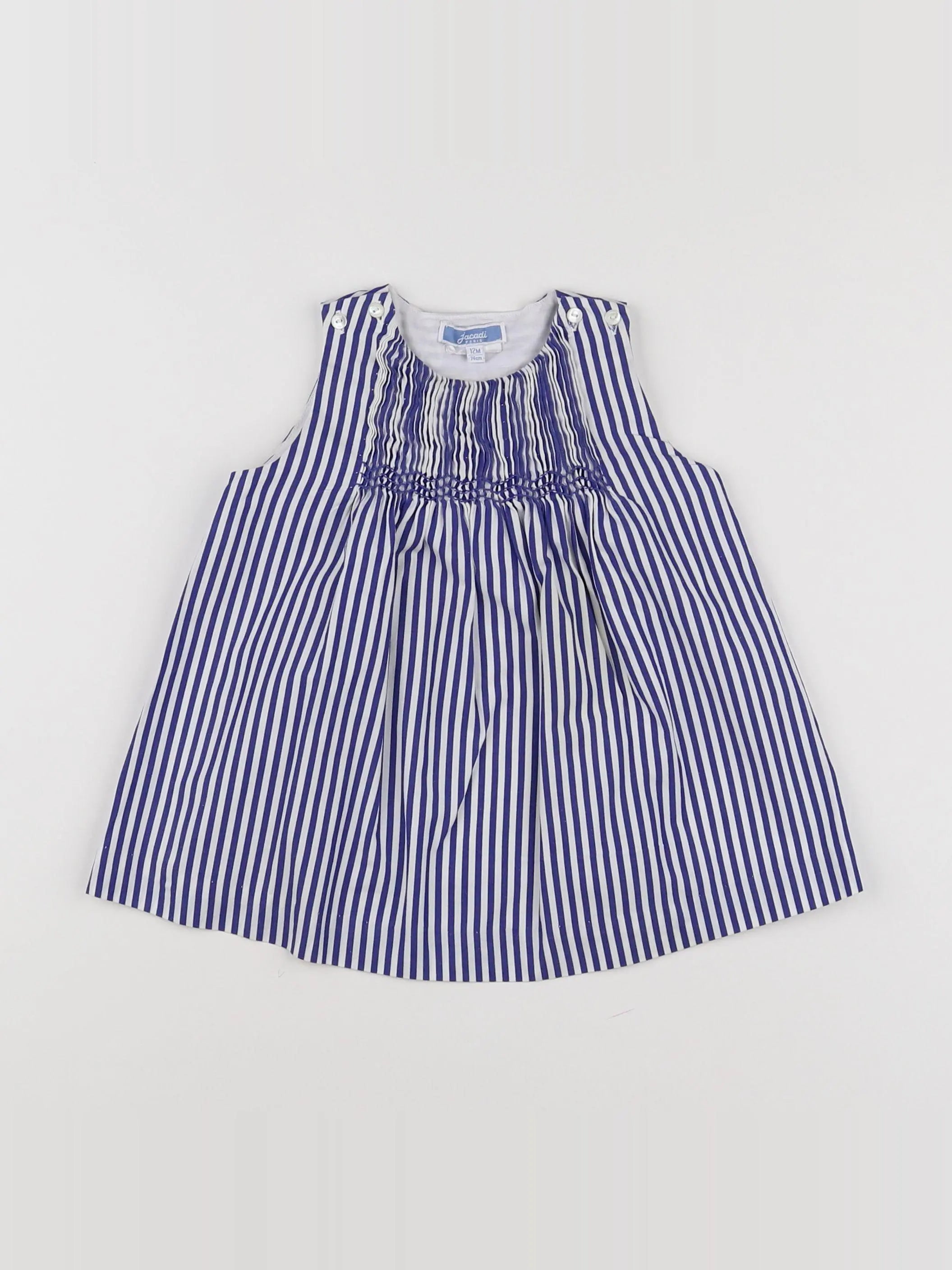 Jacadi - robe bleu, blanc - 12 mois