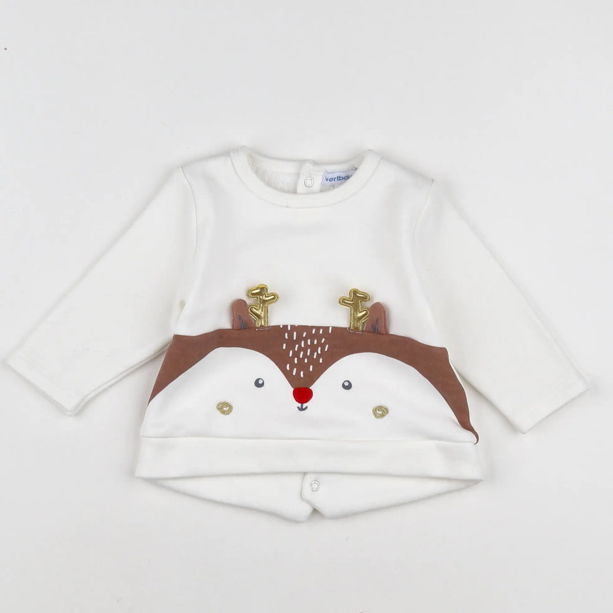 Vertbaudet - sweat beige - 6 mois