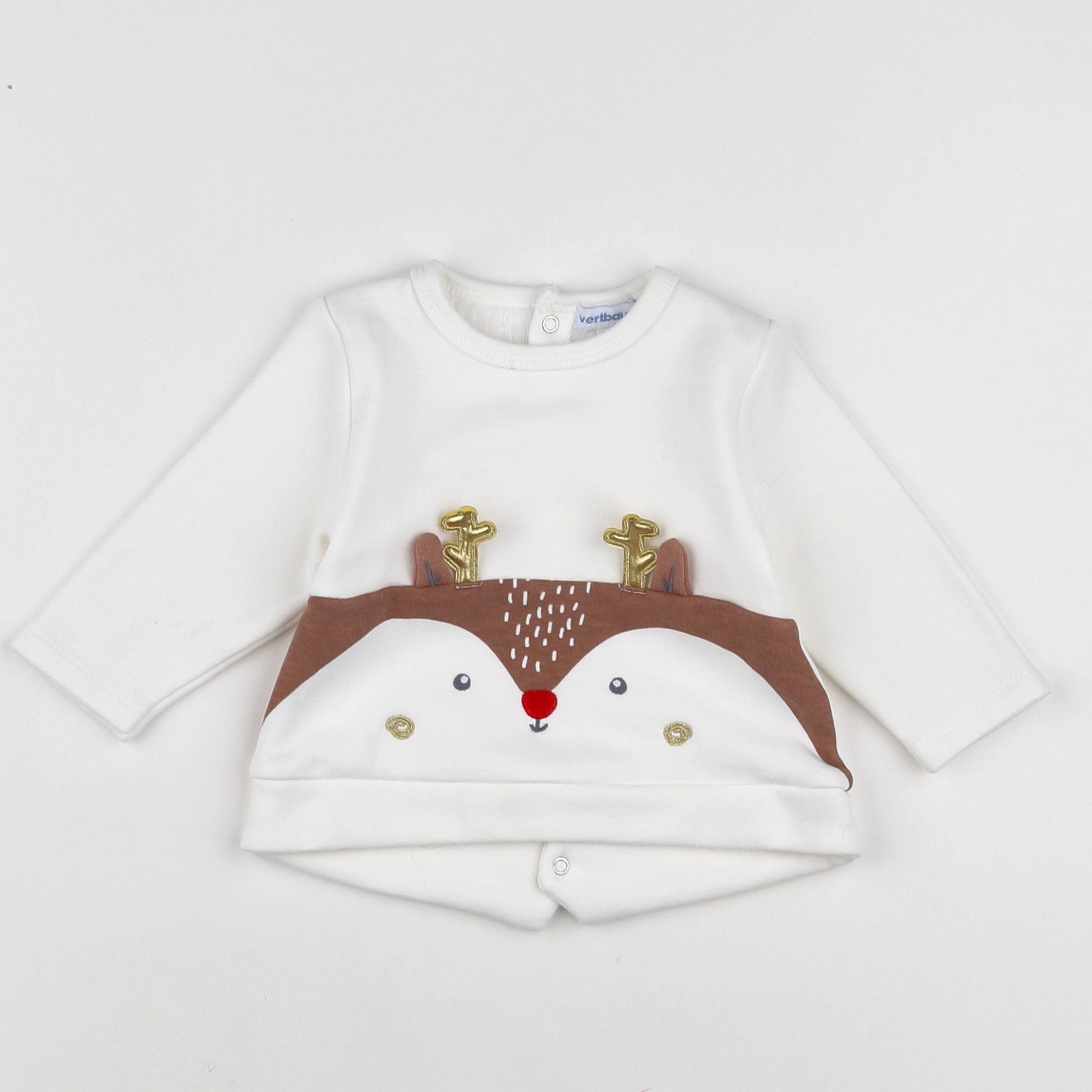 Vertbaudet - sweat beige - 6 mois