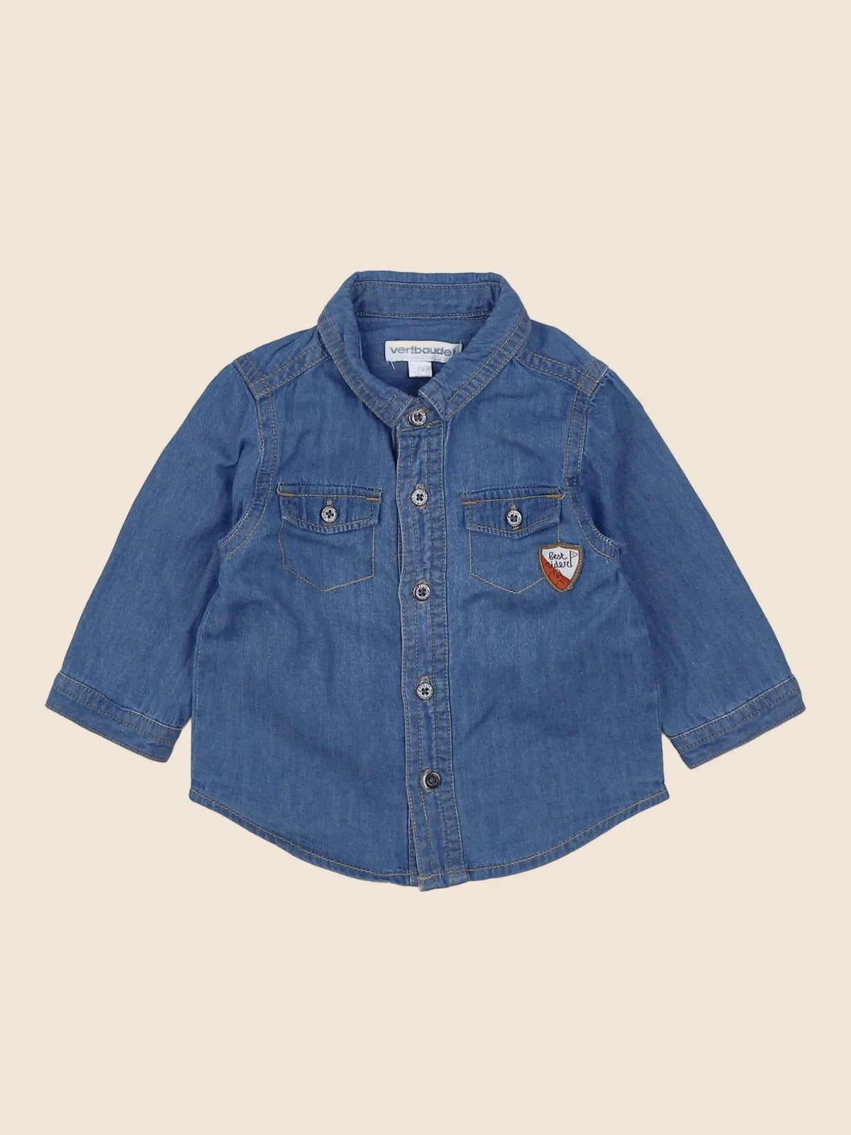 Vertbaudet - chemise bleu - 3 mois