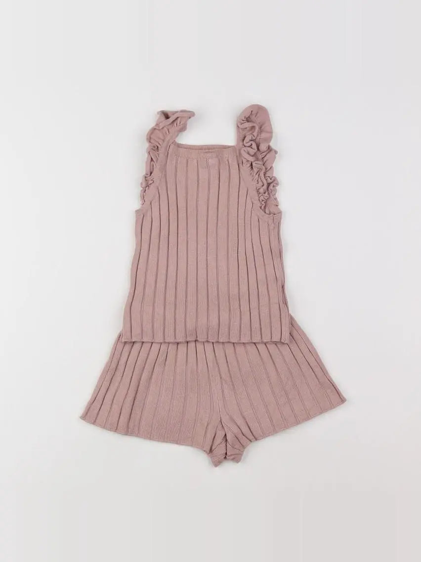 H&M - ensemble rose - 9/12 mois
