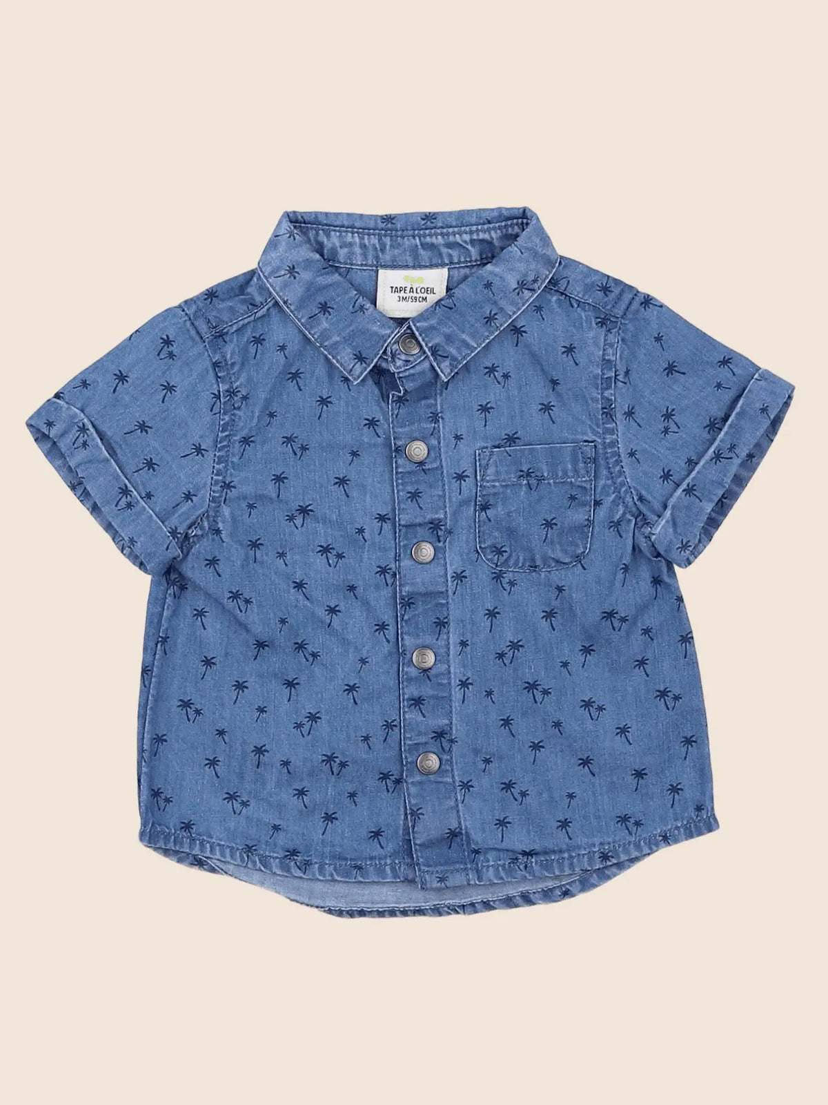 Tape à l'oeil - chemise bleu - 3 mois