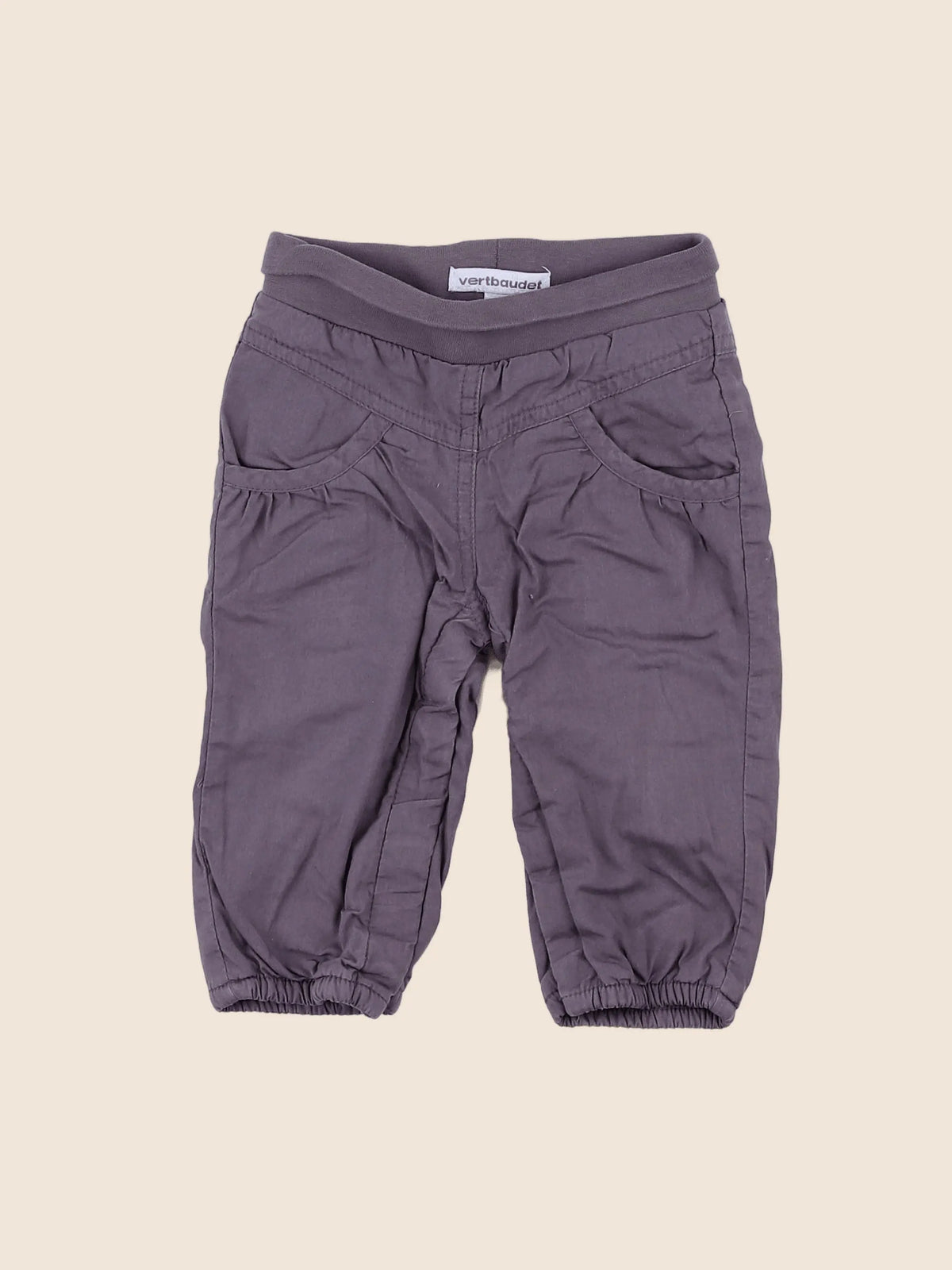 Vertbaudet - pantalon doublé gris - 9 mois