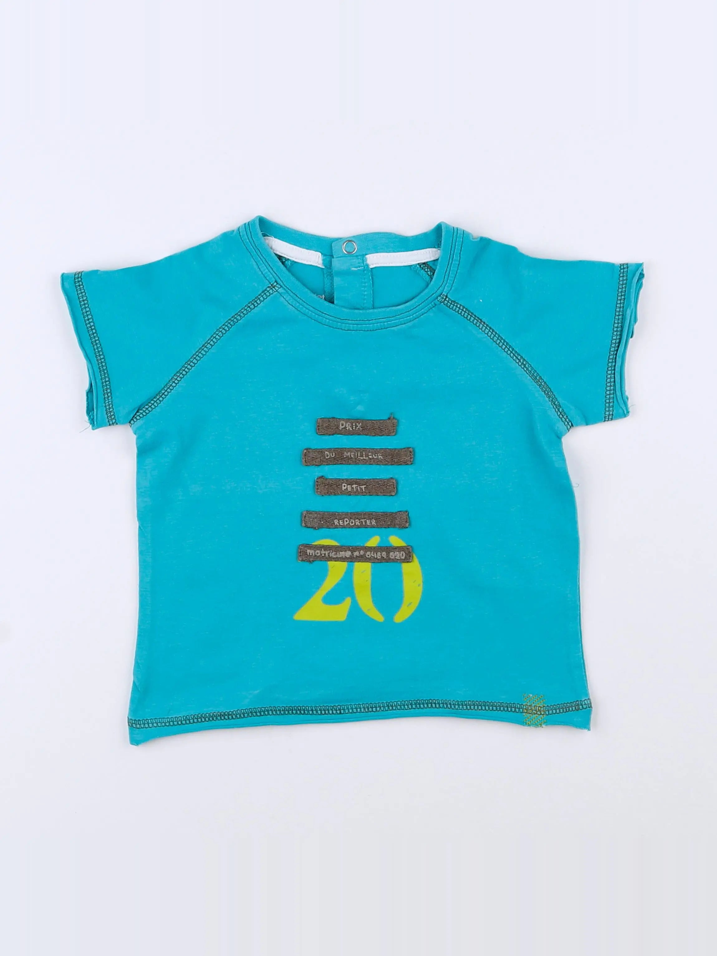 Vertbaudet - tee-shirt bleu - 9 mois