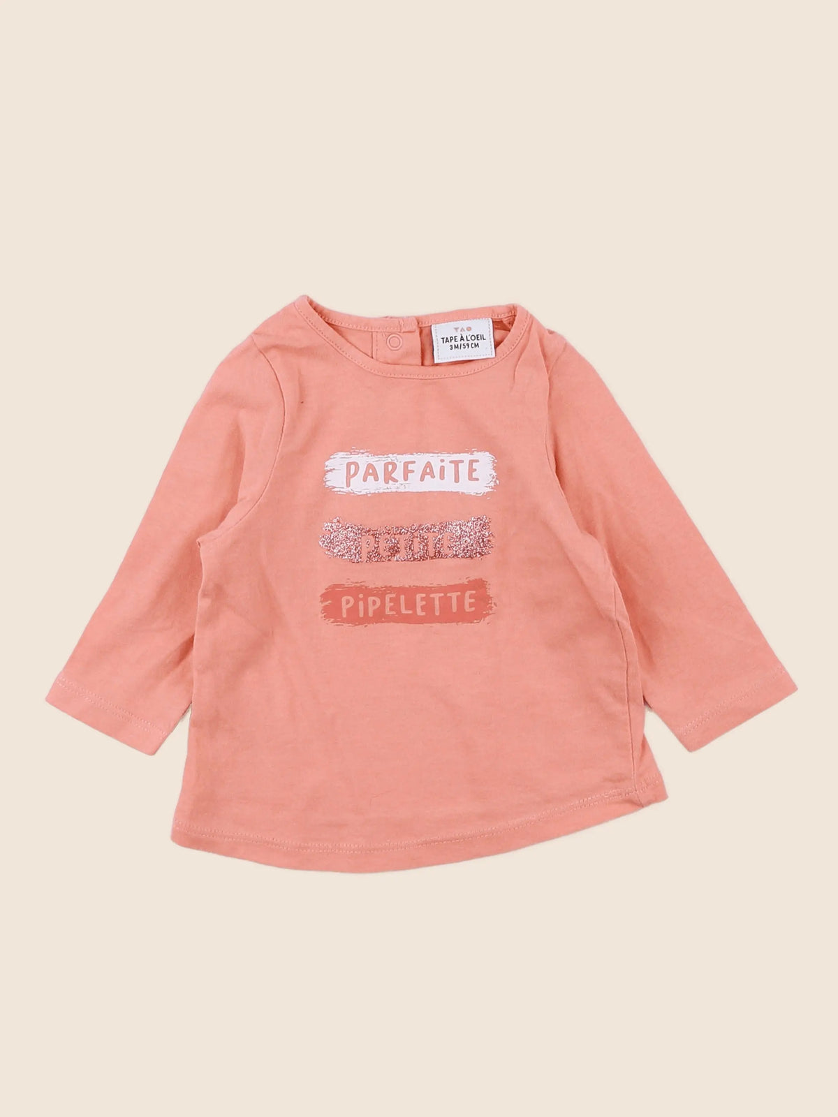 Tape à l'oeil - tee-shirt rose, orange - 3 mois