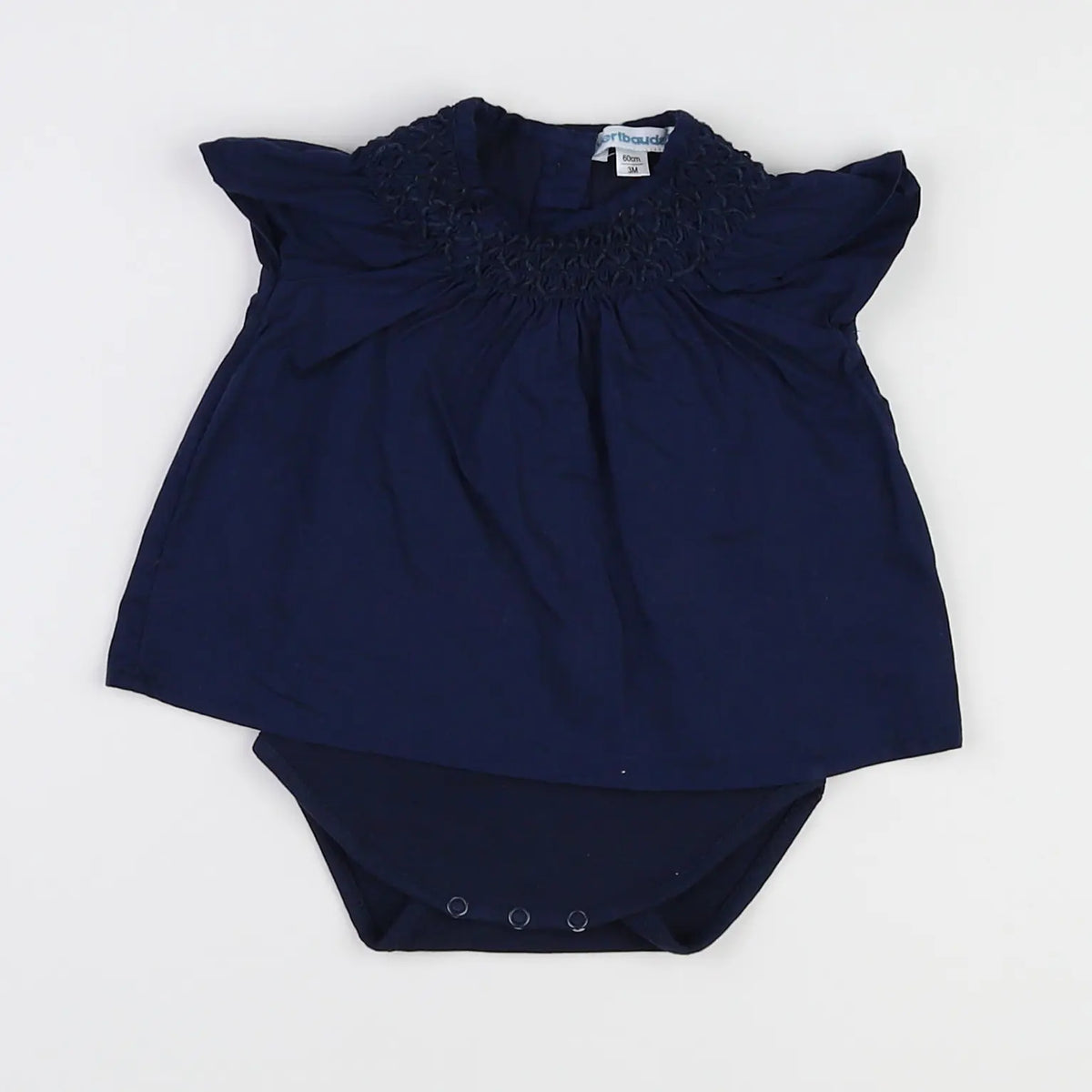 Vertbaudet - body vetement bleu - 3 mois