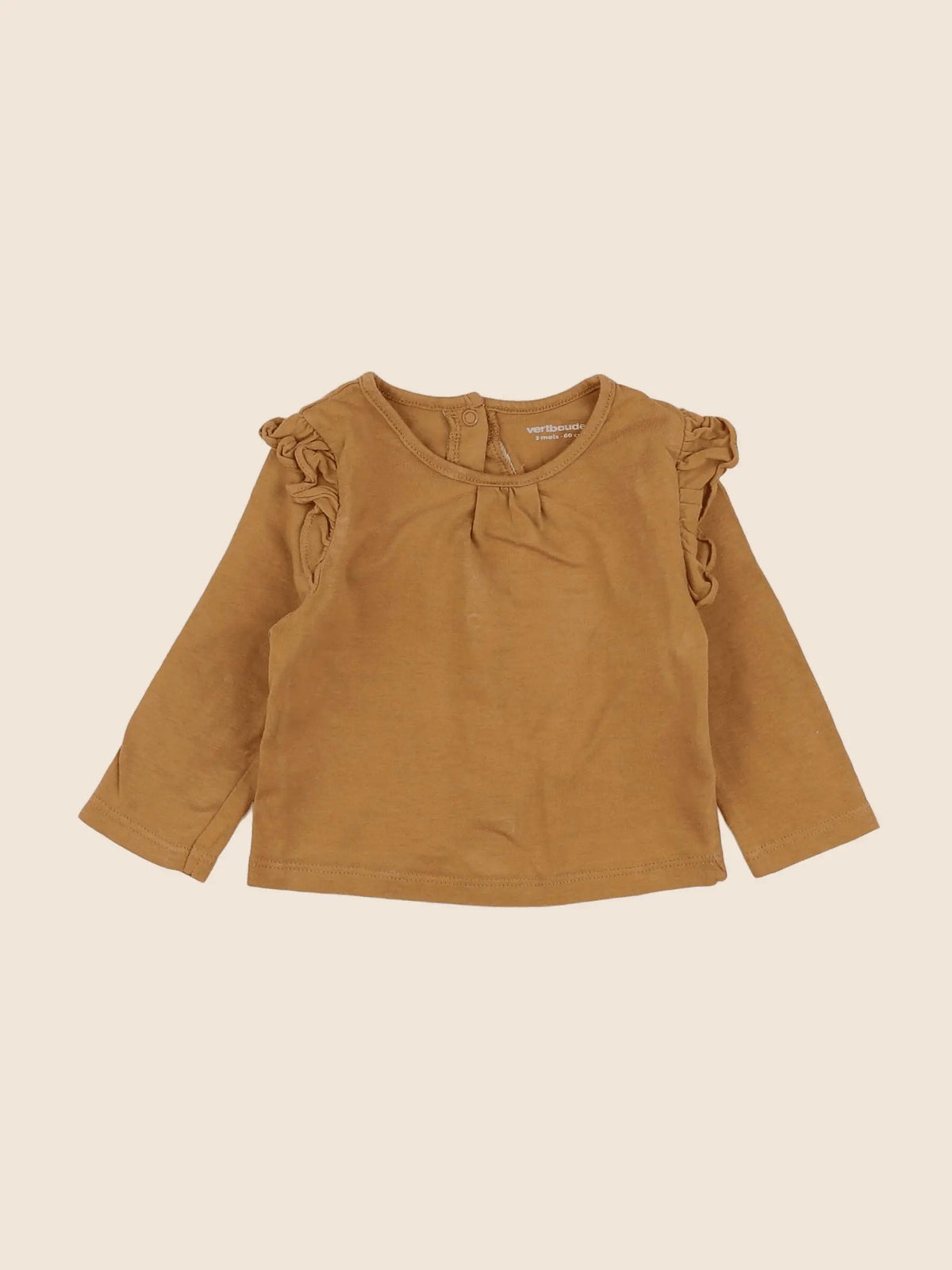 Vertbaudet - tee-shirt marron - 3 mois