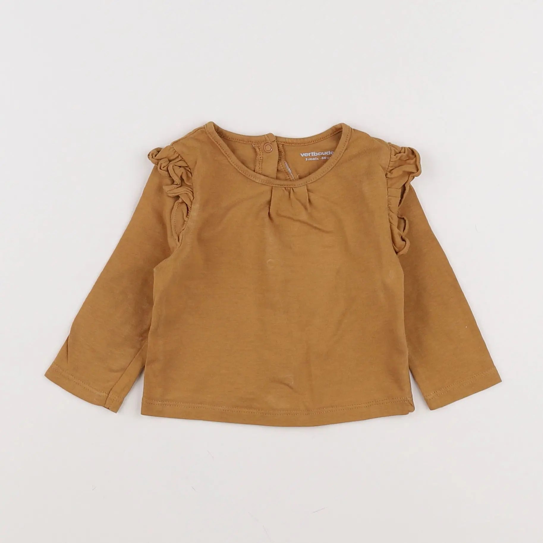 Vertbaudet - tee-shirt marron - 3 mois