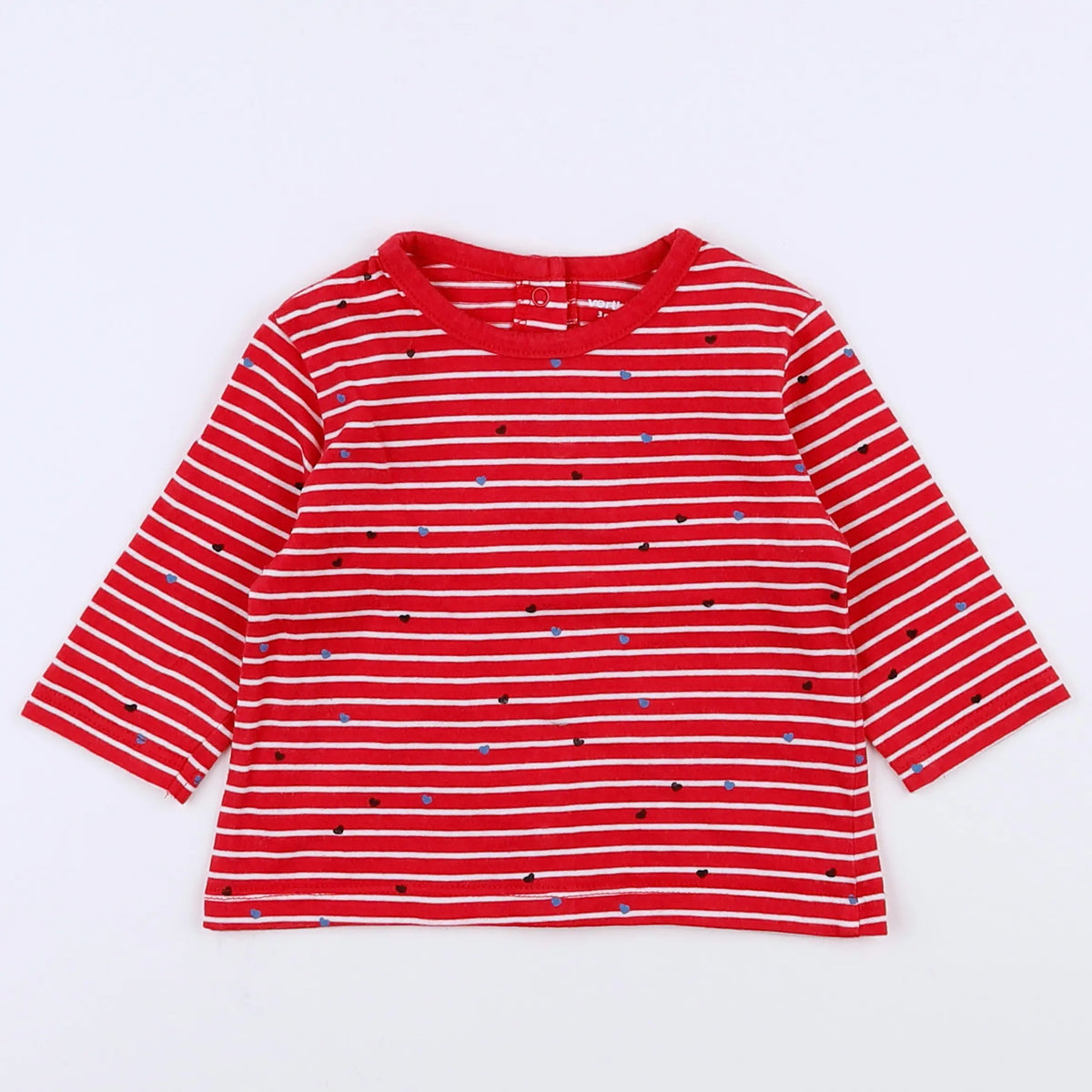 Vertbaudet - tee-shirt blanc, rose - 3 mois