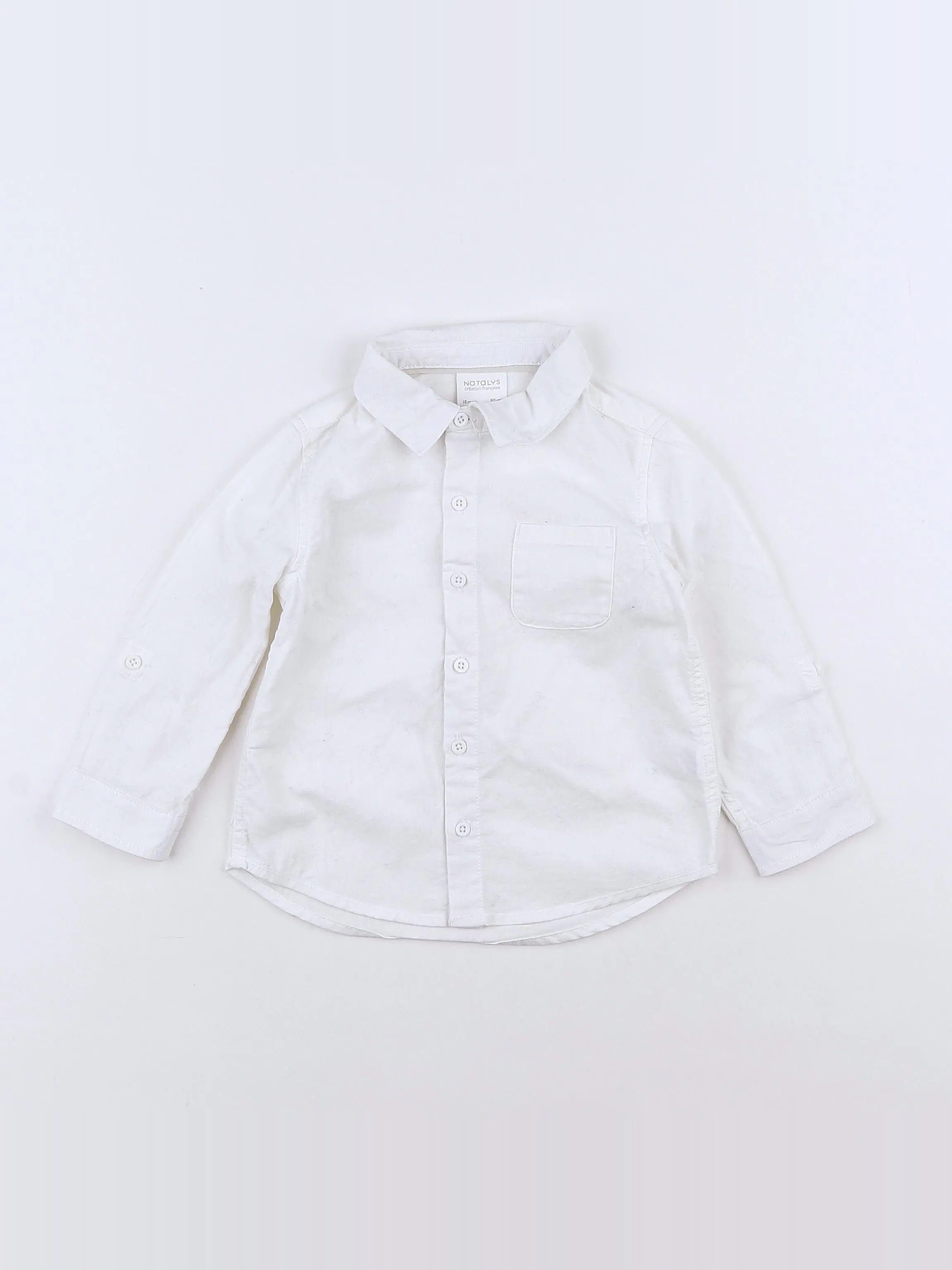 Natalys - chemise blanc - 18 mois