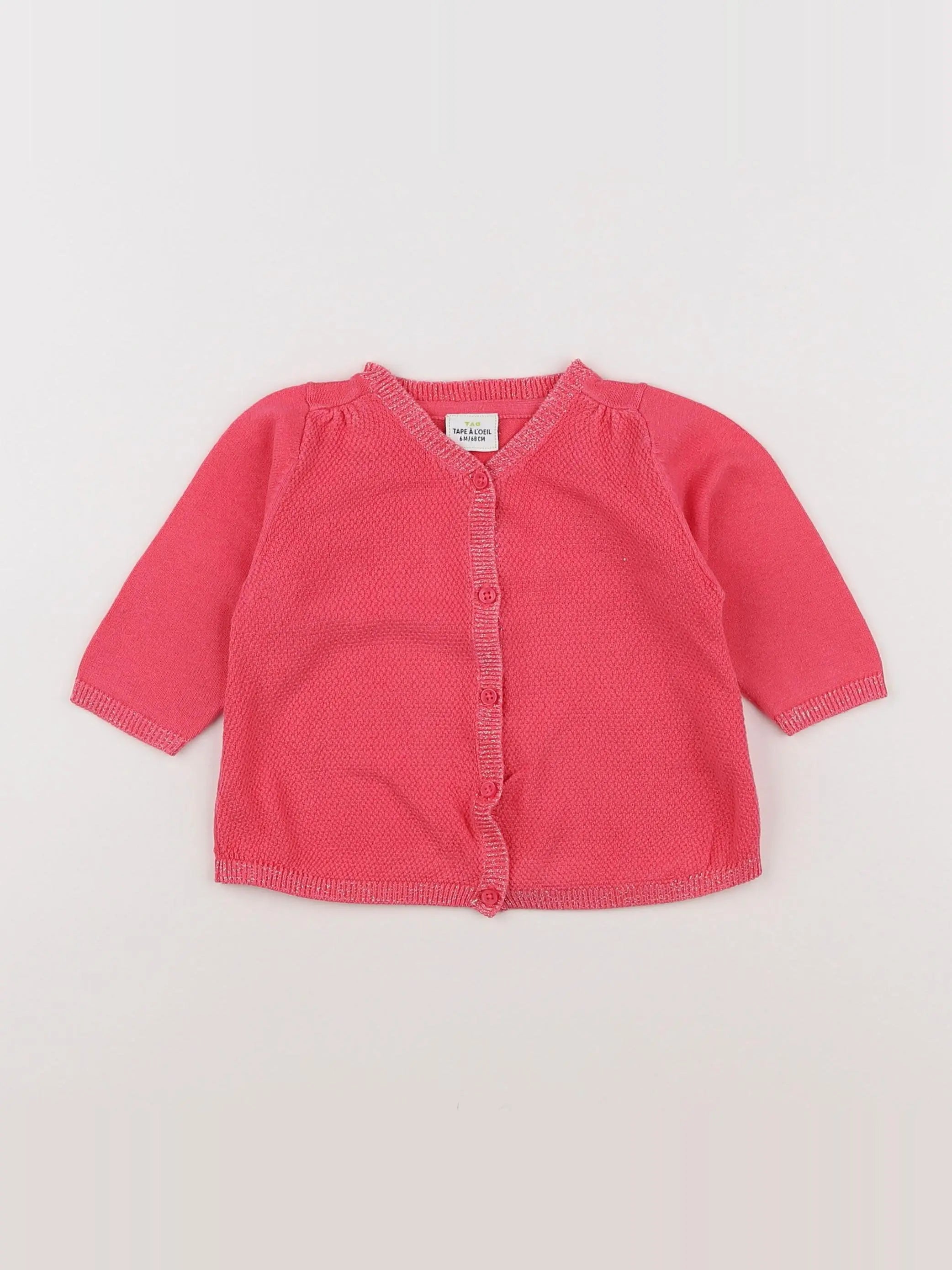 Tape à l'oeil - gilet rose - 6 mois
