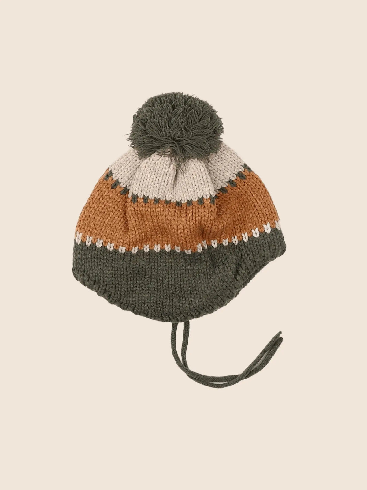 Vertbaudet - bonnet marron, vert (état neuf) - 12/14 ans