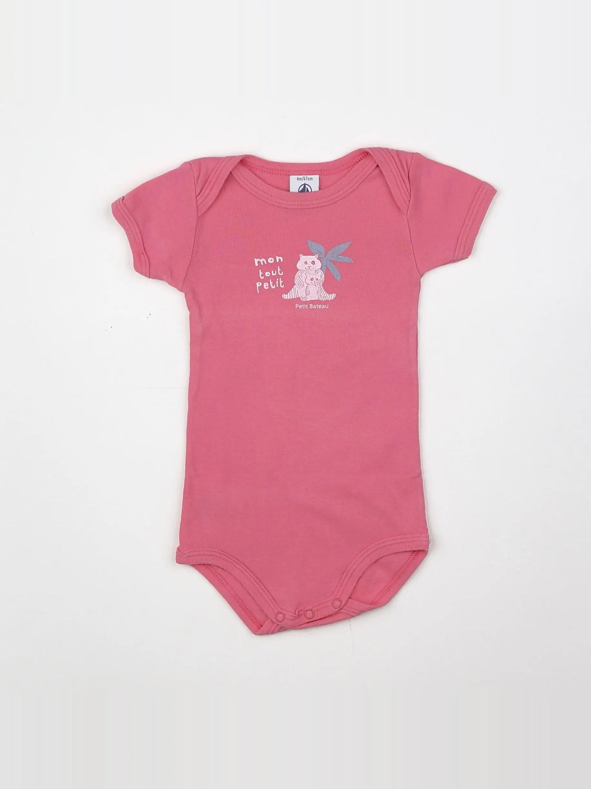 Petit Bateau - body rose - 6 mois
