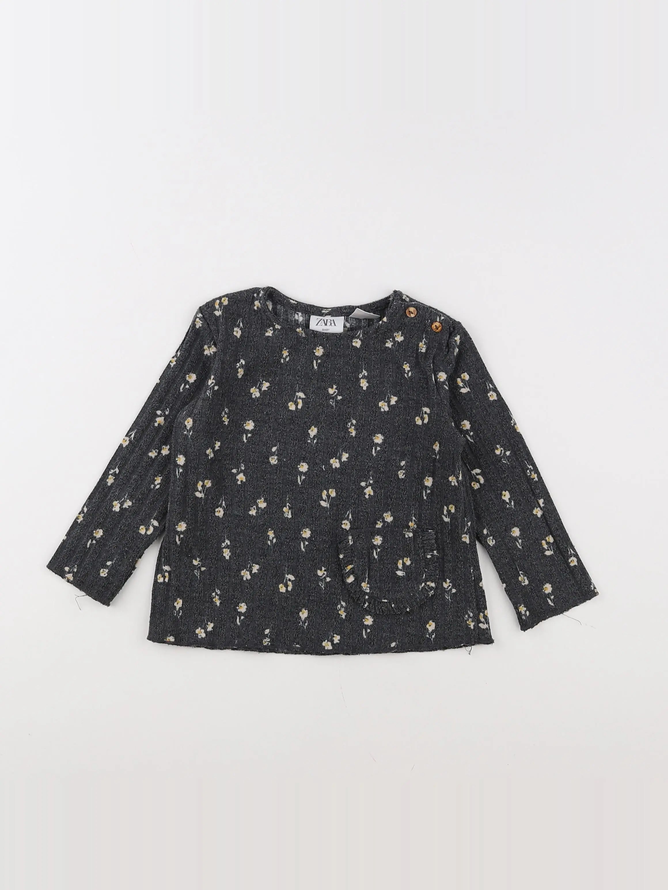Zara - tee-shirt gris, jaune - 9/12 mois