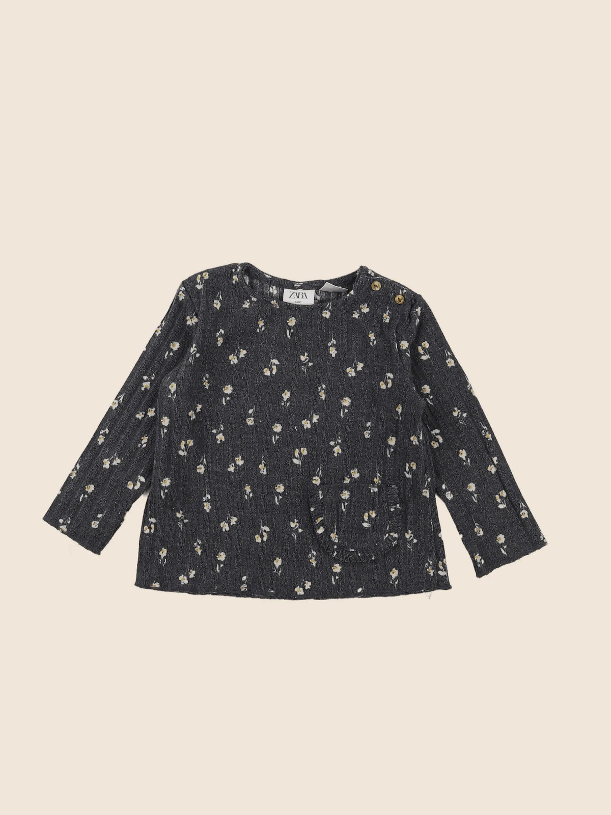 Zara - tee-shirt gris, jaune - 9/12 mois